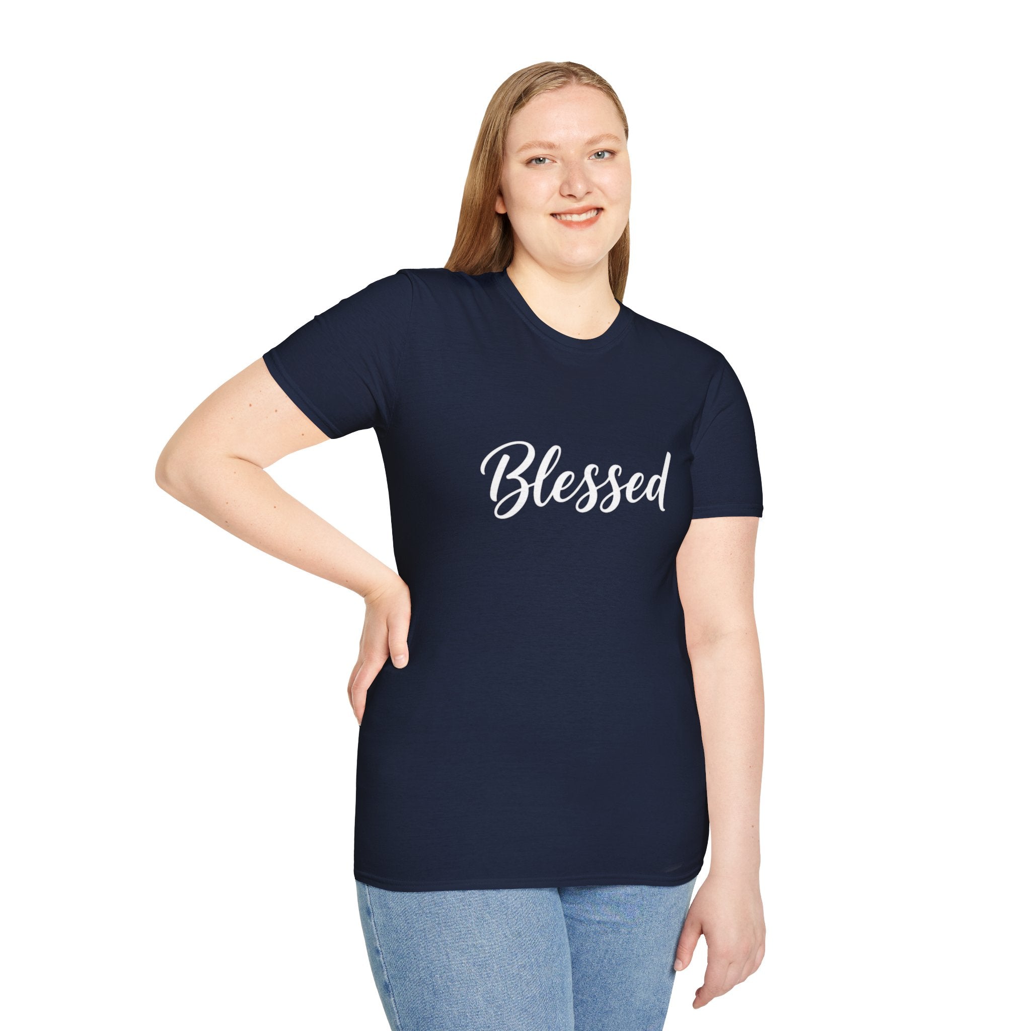 Blessed Script T-Shirt — Inspirational Faith Graphic Tee