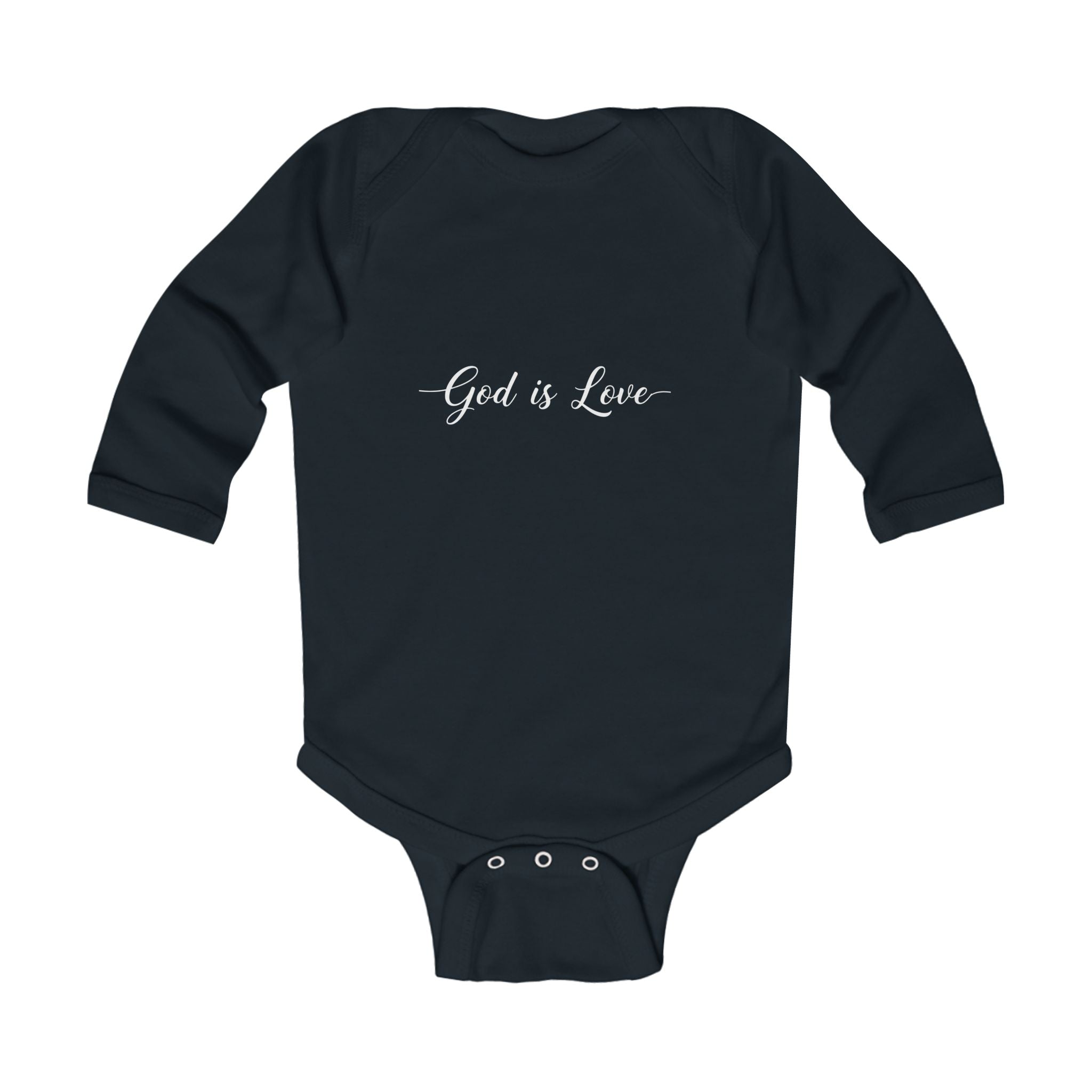 Infant Bodysuit - "God is Love" Long Sleeve Baby Onesie, Religious Christian Newborn Gift