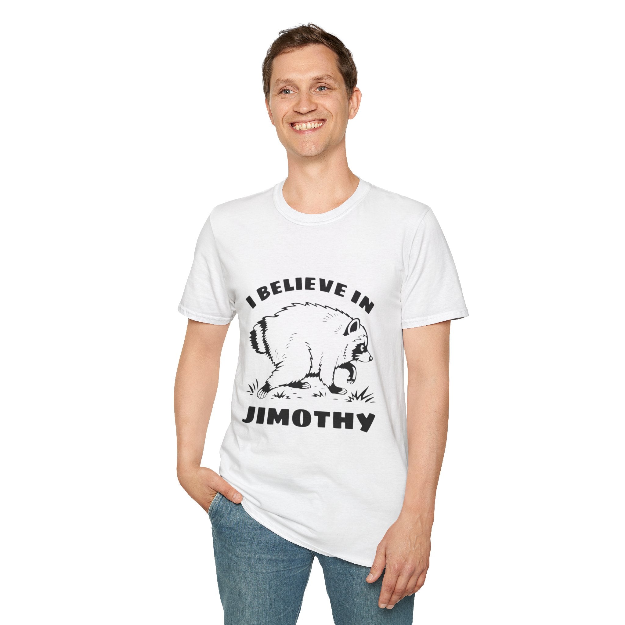 I Believe in Jimothy T-Shirt — Funny Raccoon Graphic Tee