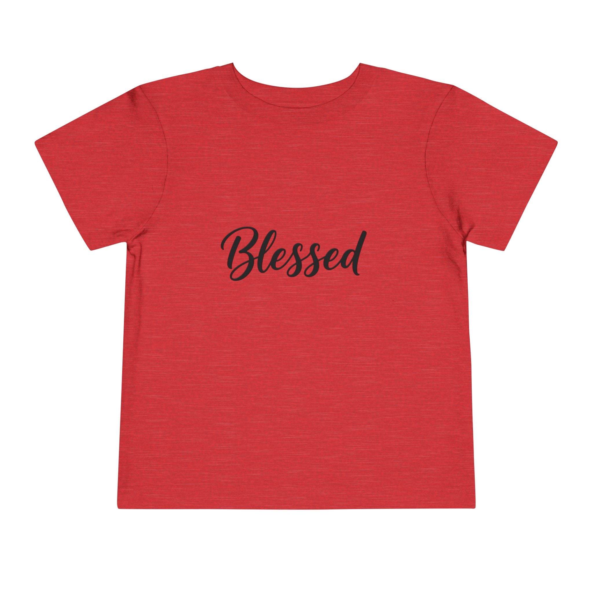 Blessed Toddler Tee — White Short Sleeve Baby Shirt with Script Text