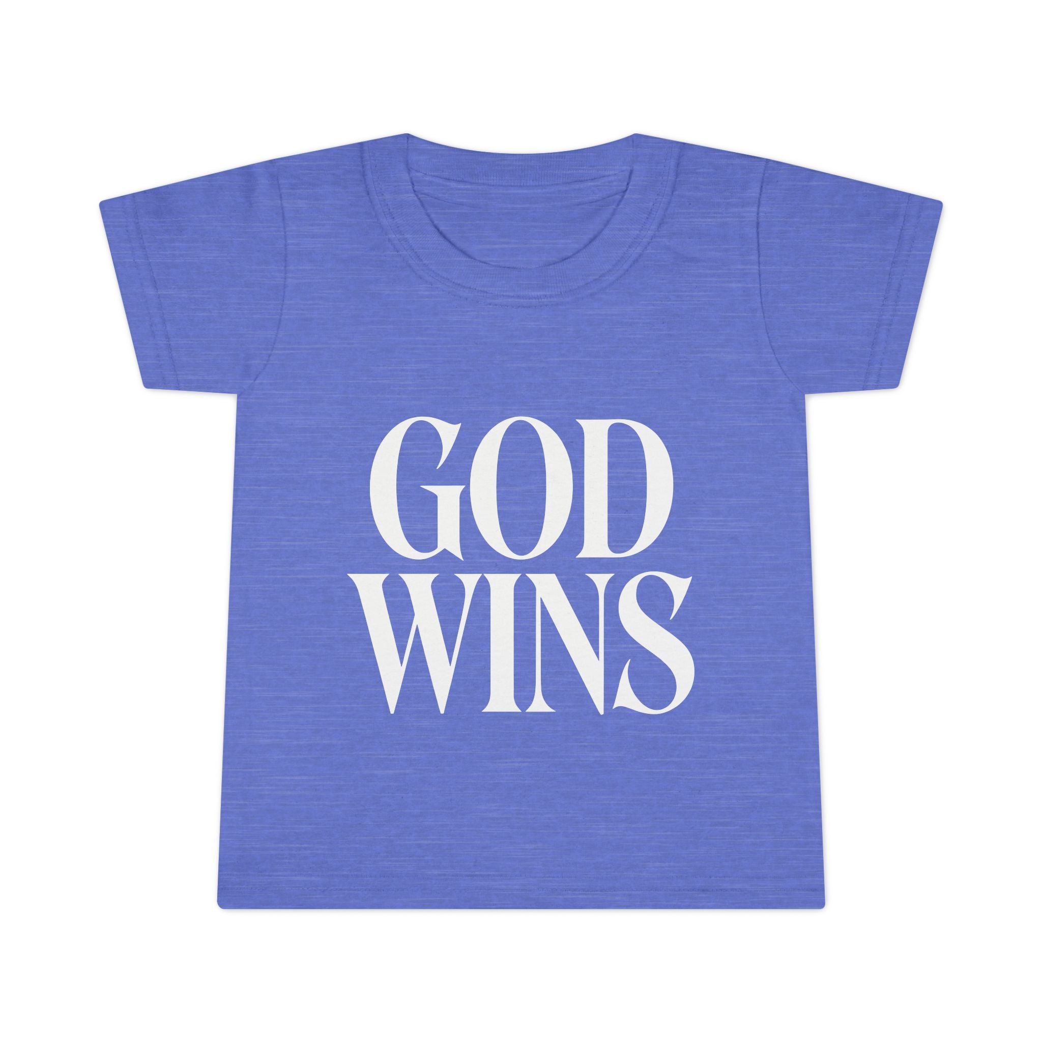 Toddler T-Shirt — "God Wins" Christian Faith Graphic Tee for Kids