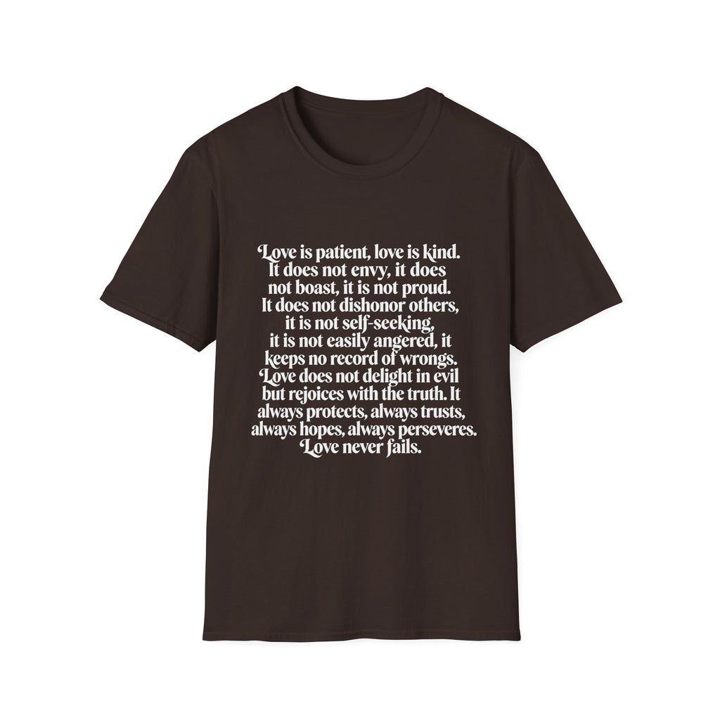 Love Is Patient Tee — 1 Corinthians 13 Inspirational Christian T-Shirt