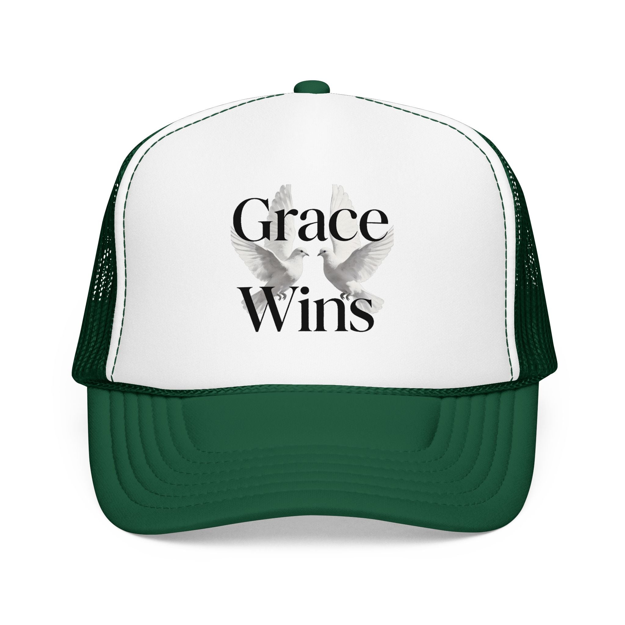 Grace Wins Trucker Hat — Inspirational Dove Foam Cap
