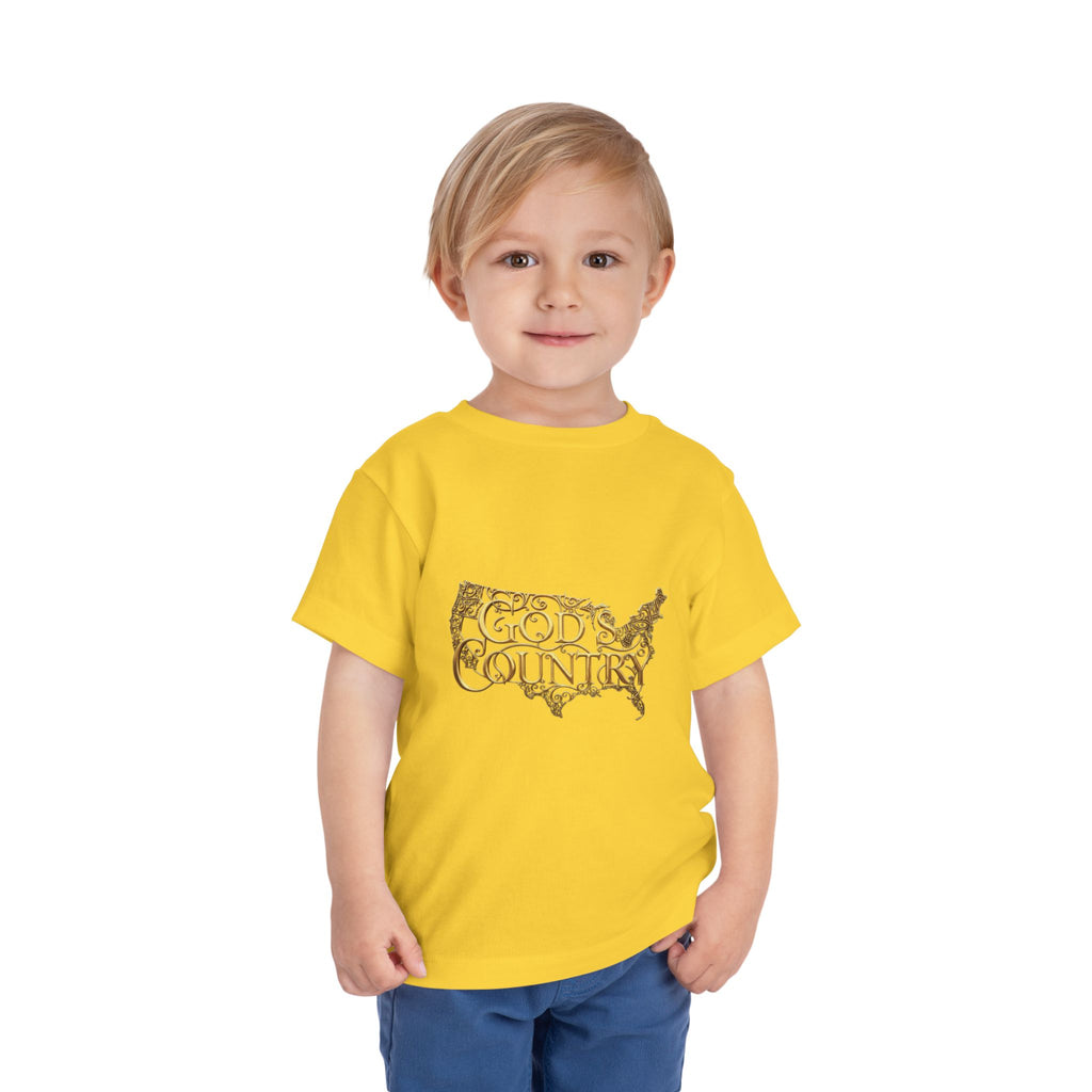 Toddler Tee — "God's Country" Gold Map Graphic