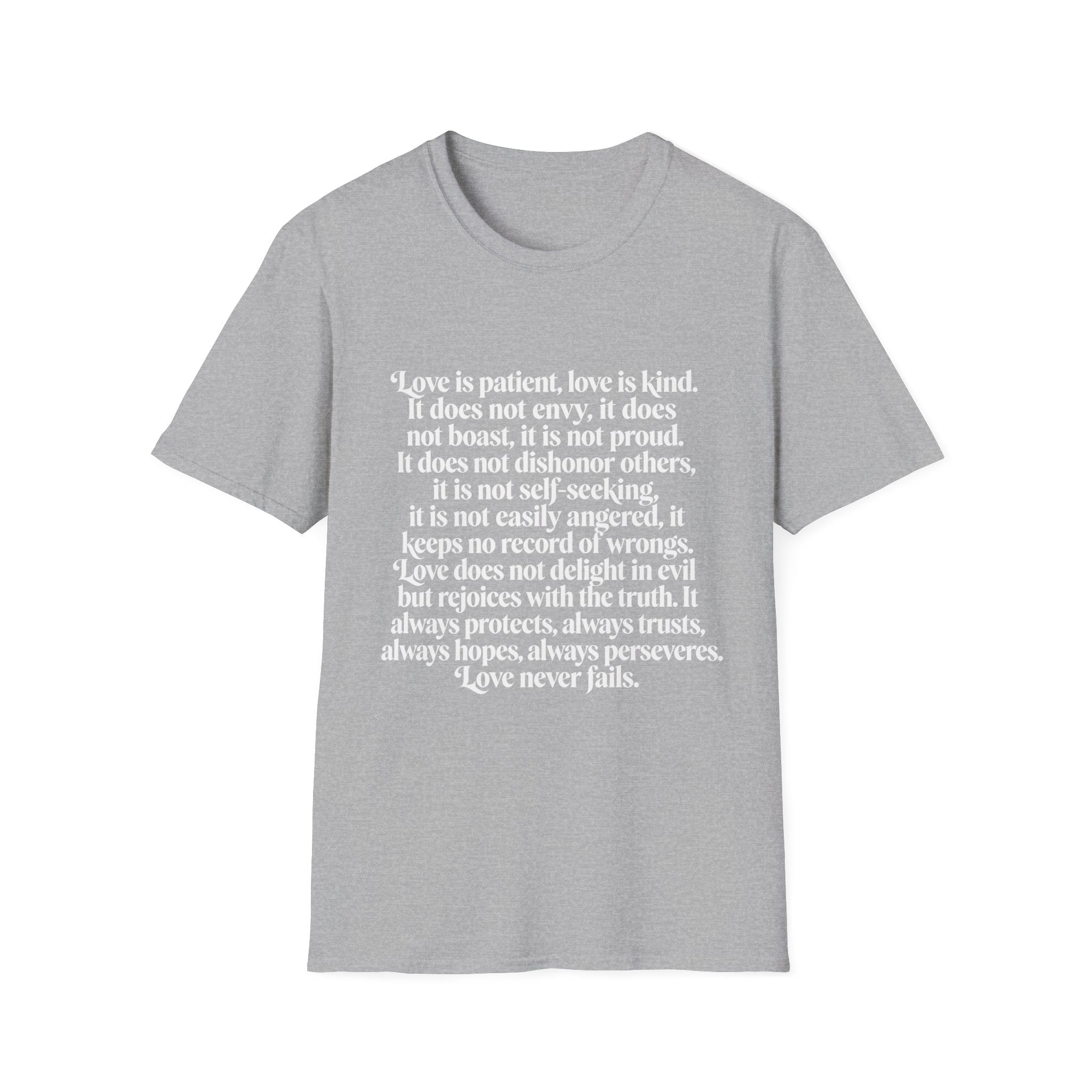 Love Is Patient Tee — 1 Corinthians 13 Inspirational Christian T-Shirt