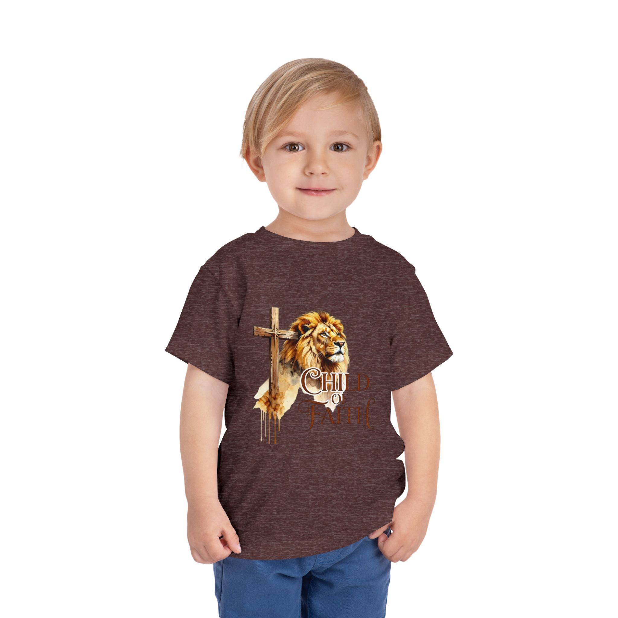 Child of Faith Toddler Tee — Lion & Cross Christian Kids Shirt