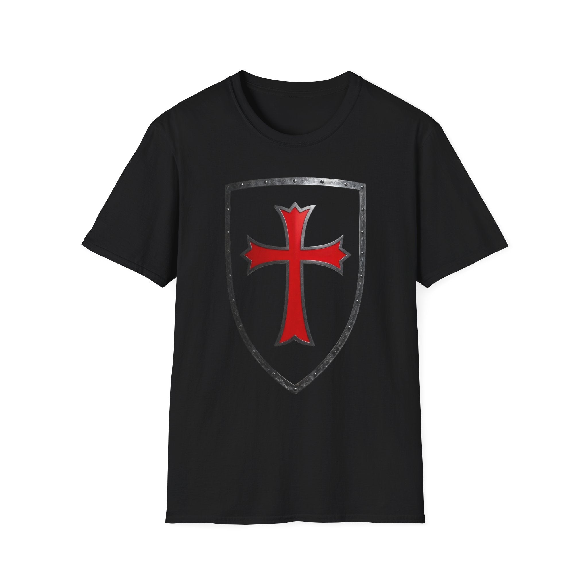Crusader Shield T-Shirt — Red Cross Medieval Shield Tee