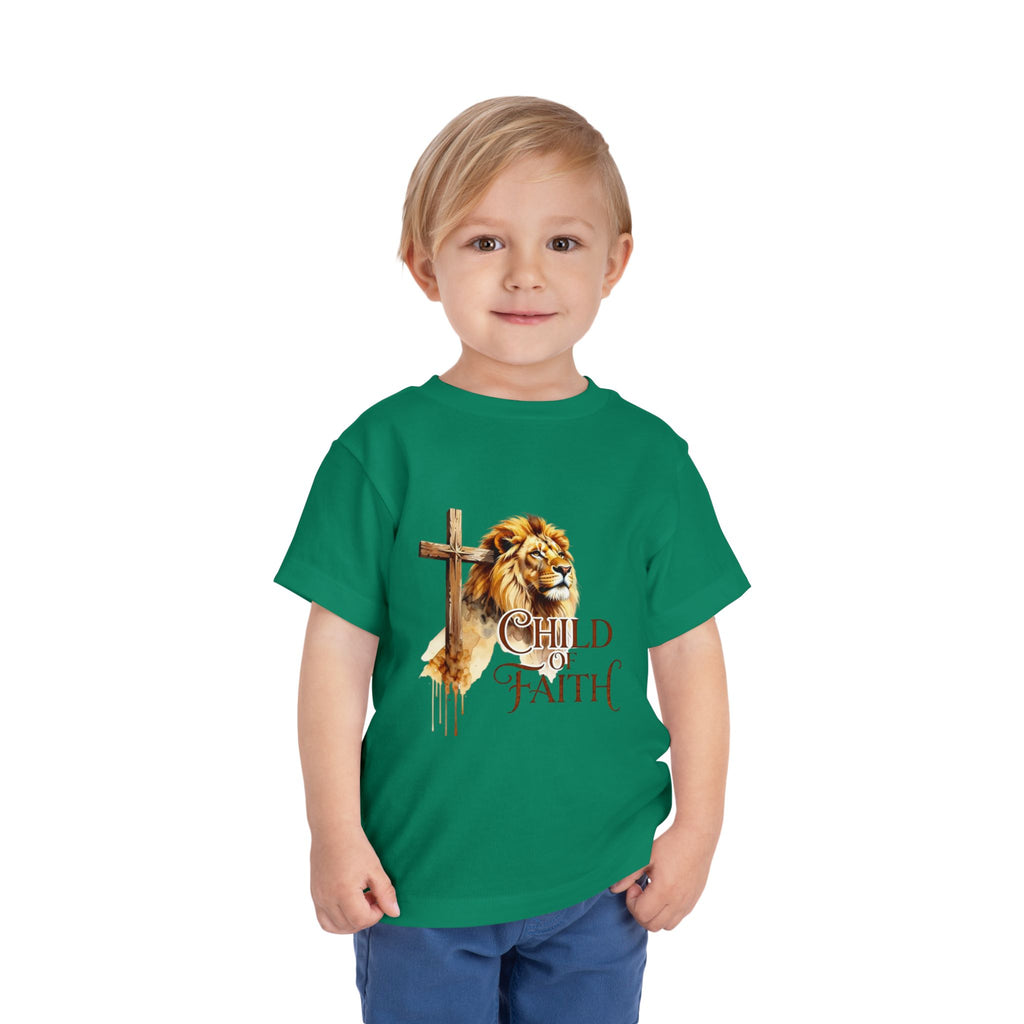 Child of Faith Toddler Tee — Lion & Cross Christian Kids Shirt