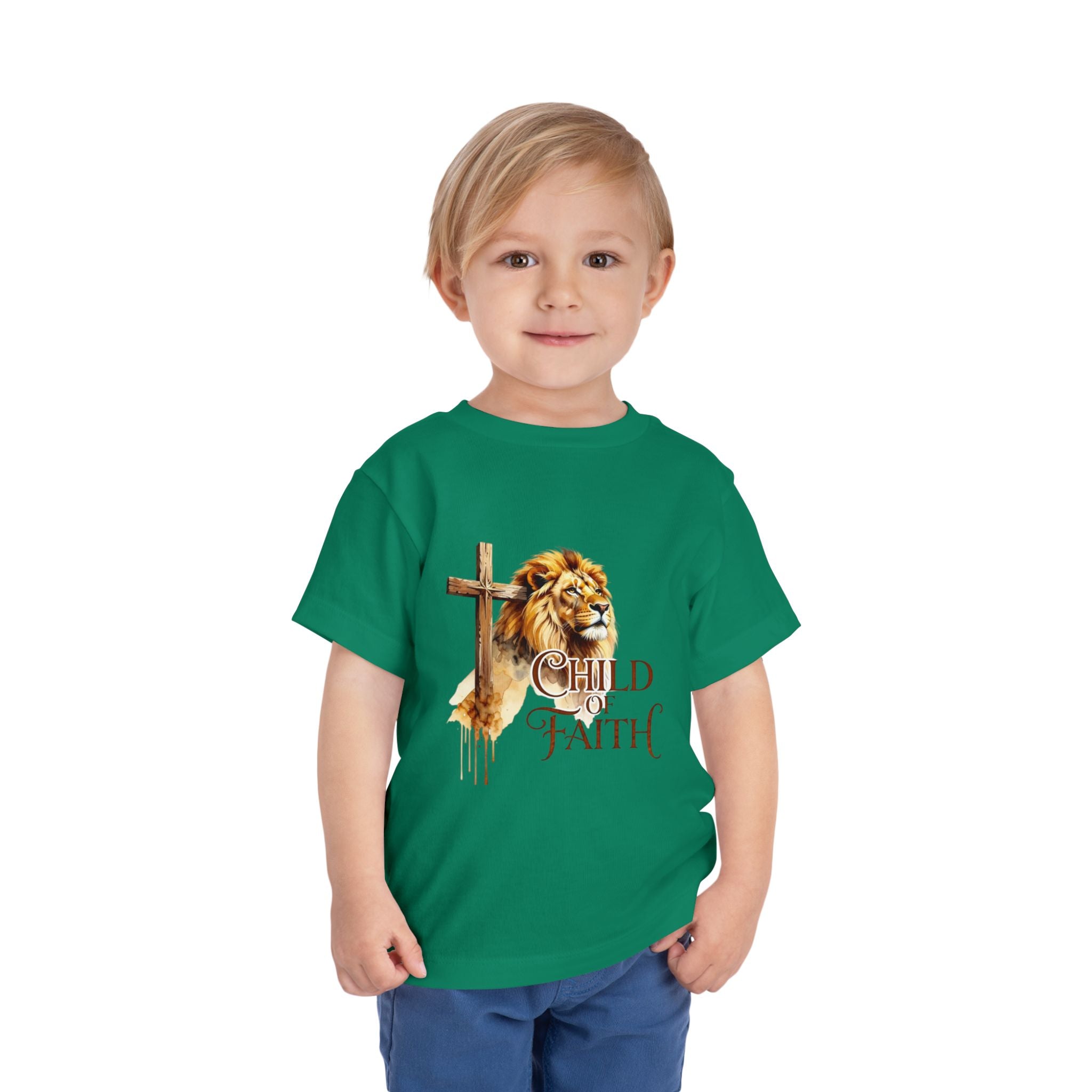 Child of Faith Toddler Tee — Lion & Cross Christian Kids Shirt
