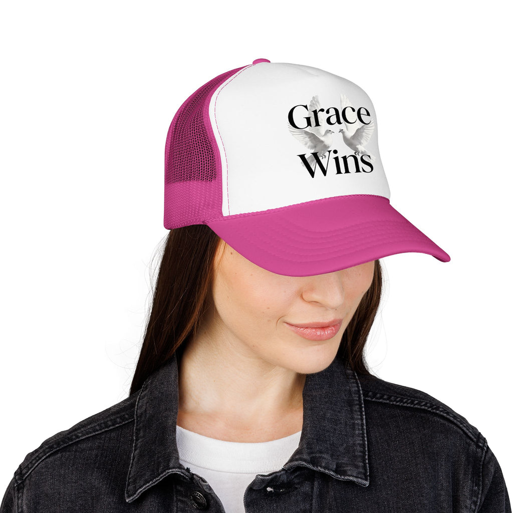 Grace Wins Trucker Hat — Inspirational Dove Foam Cap