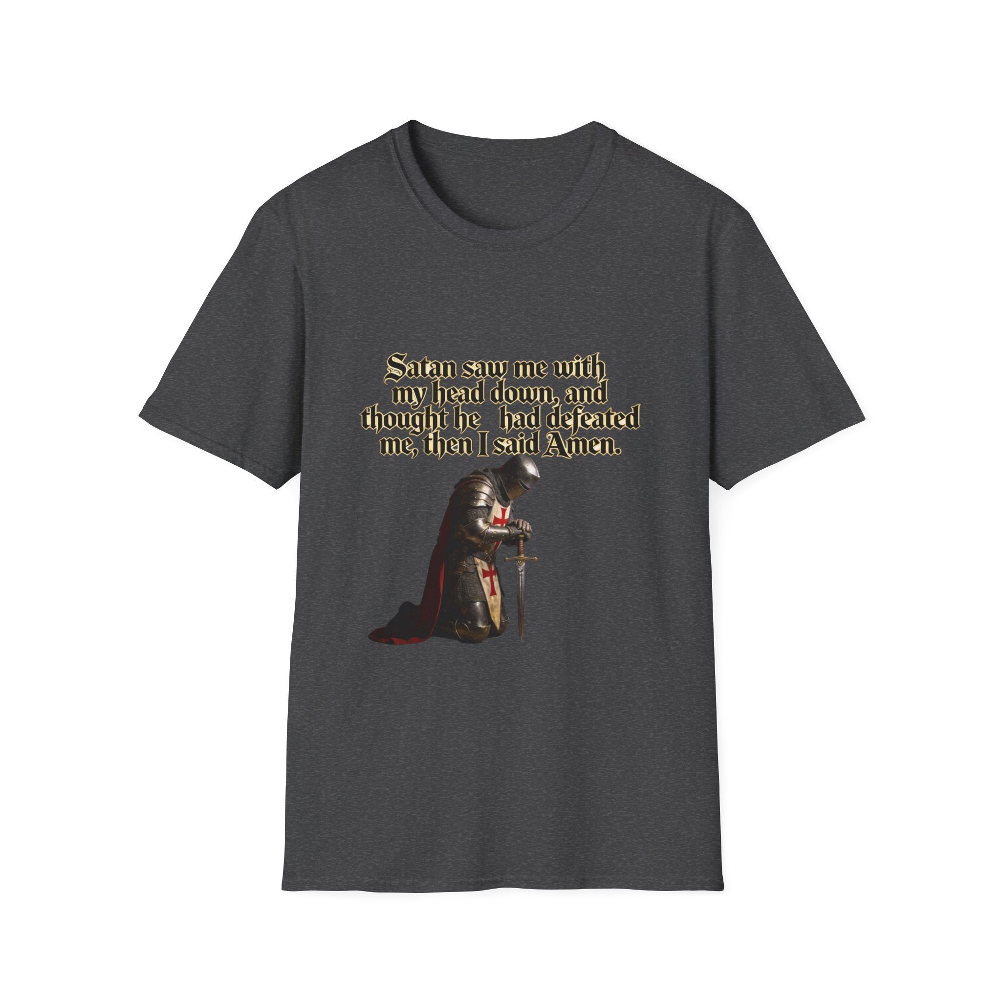 Christian Prayer T‑Shirt — "Satan Saw Me…Then I Said Amen" Faith Tee