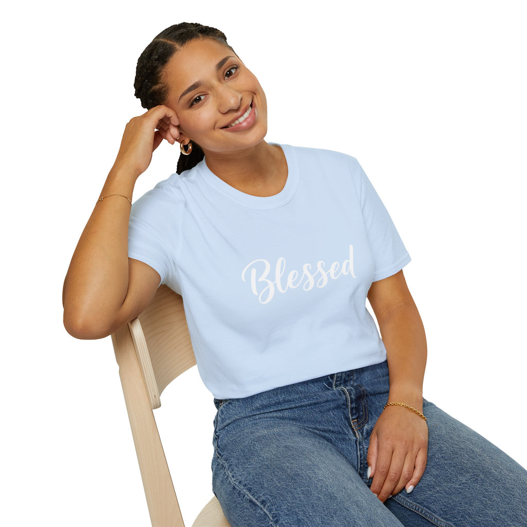 Blessed Script T-Shirt — Inspirational Faith Graphic Tee