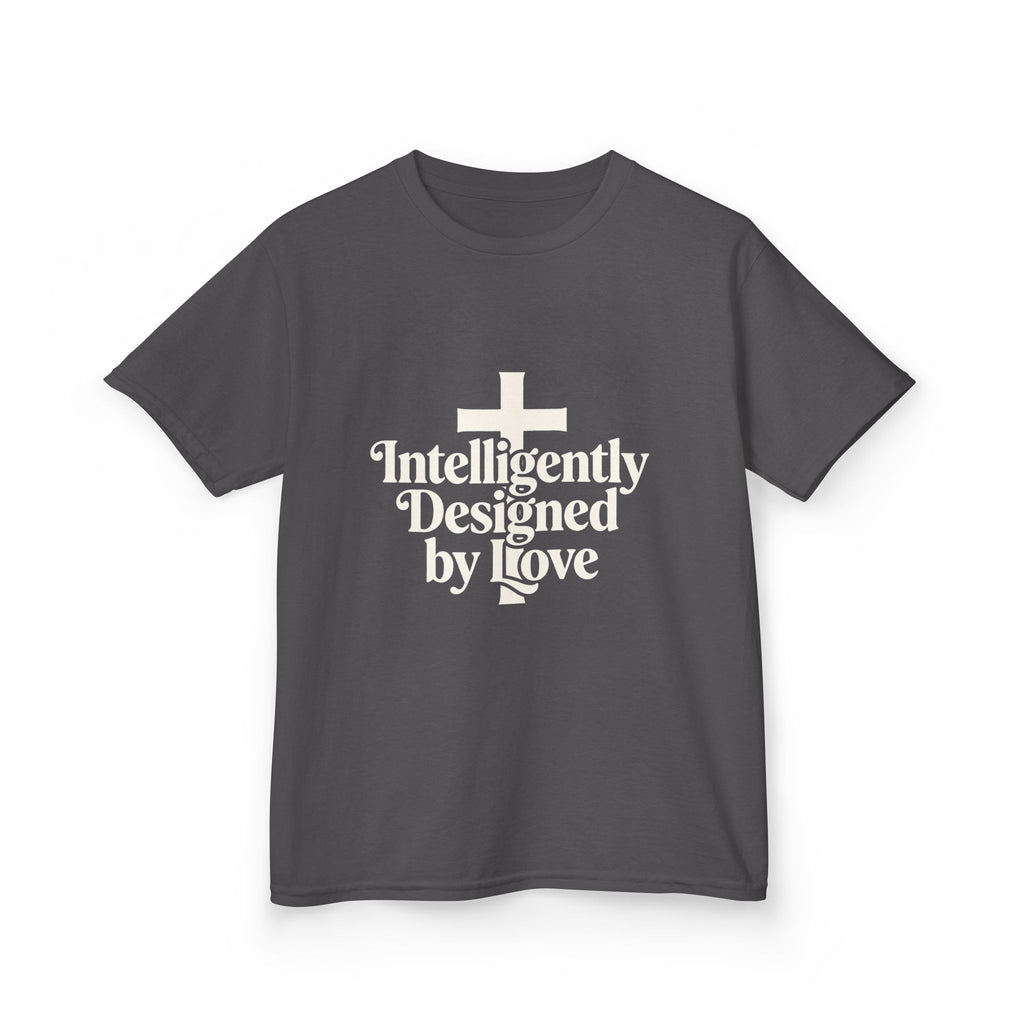 Kids Tee – "Intelligently Designed by Love" Christian Cross Shirt