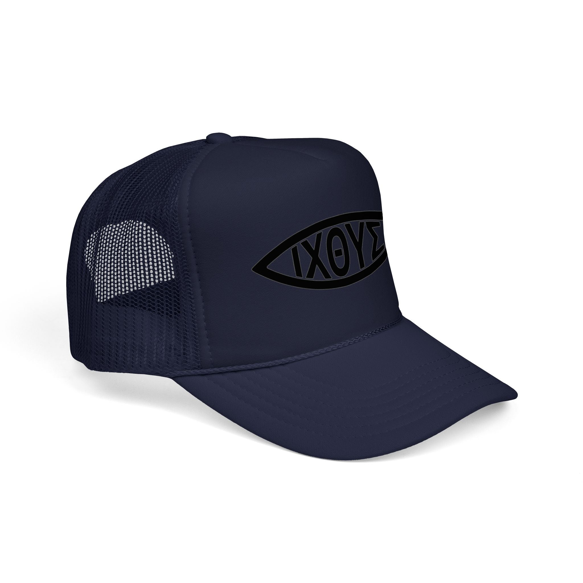 Christian Fish Trucker Hat with ΙΧΘΥΣ Ichthys Design