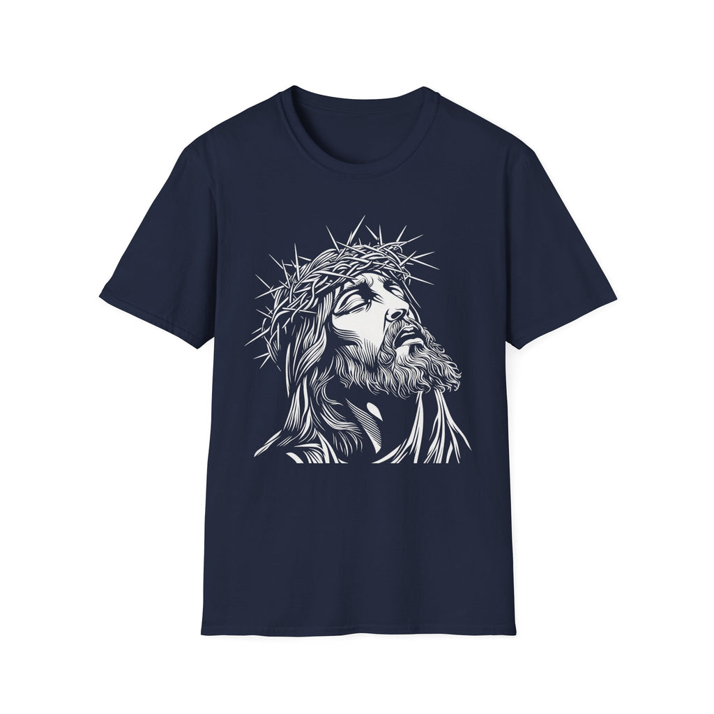 Jesus Portrait T-Shirt – Crown of Thorns Christian Faith Tee
