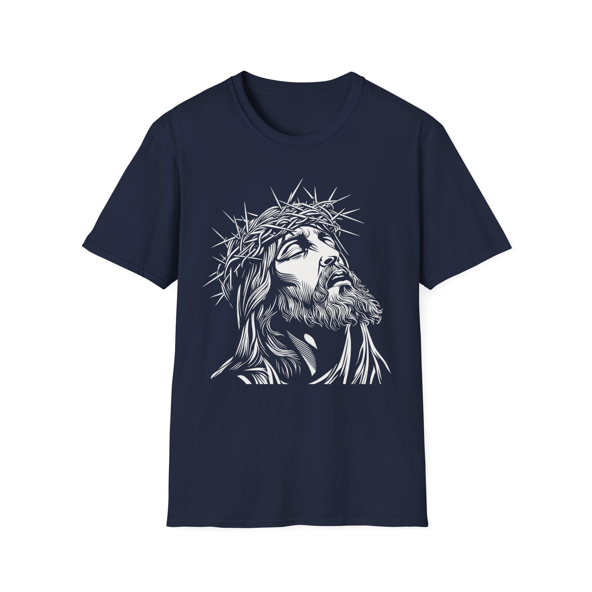 Jesus Portrait T-Shirt – Crown of Thorns Christian Faith Tee
