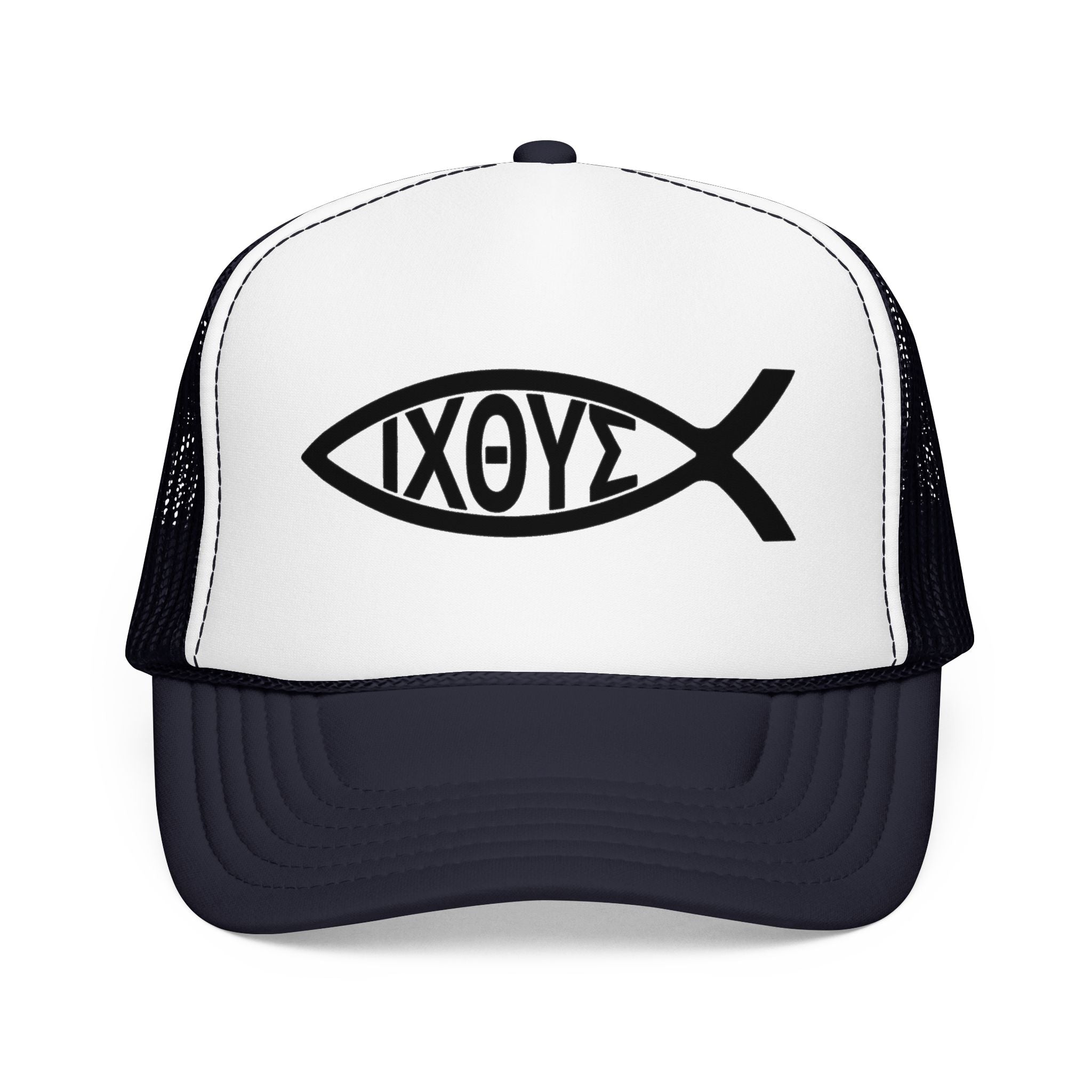 Christian Fish Trucker Hat with ΙΧΘΥΣ Ichthys Design