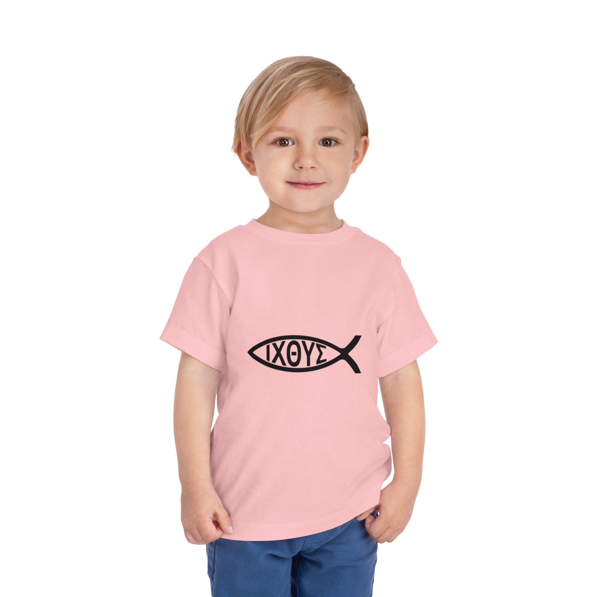 Toddler Tee — Christian Ichthys Fish Logo Kids Shirt (Faith Symbol)