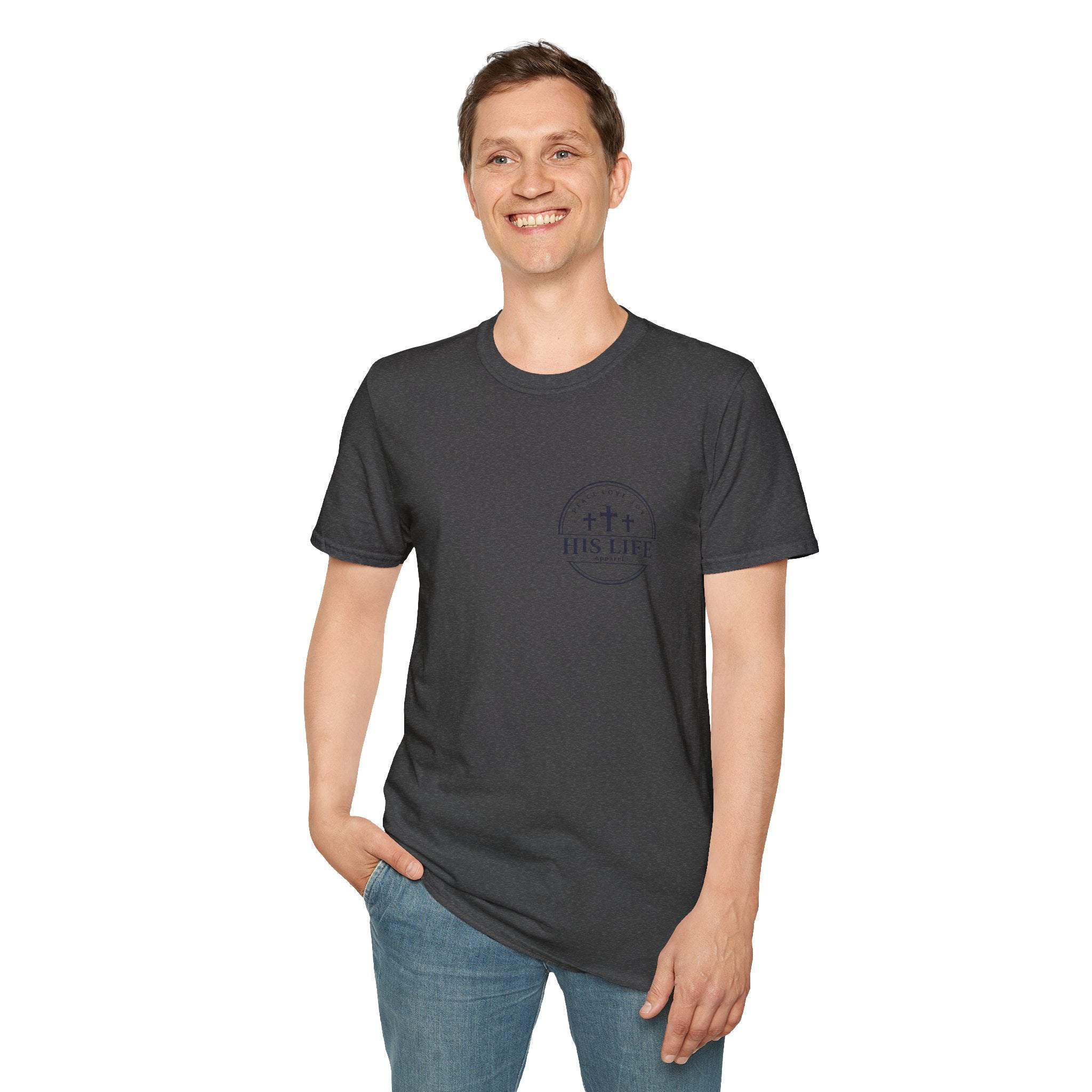 His Life Apparel Christian American 250 T‑Shirt — Three Crosses Faith Graphic