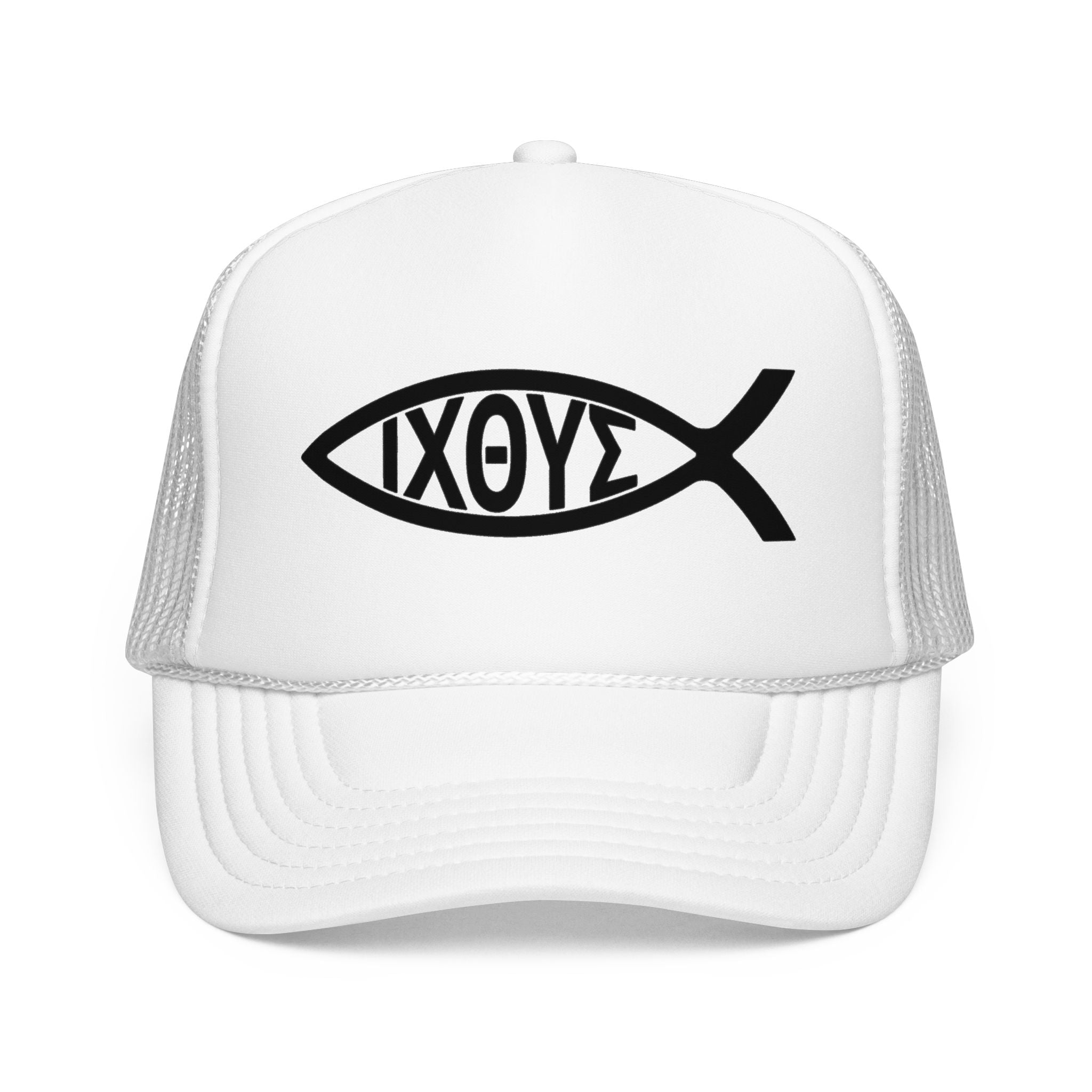 Christian Fish Trucker Hat with ΙΧΘΥΣ Ichthys Design