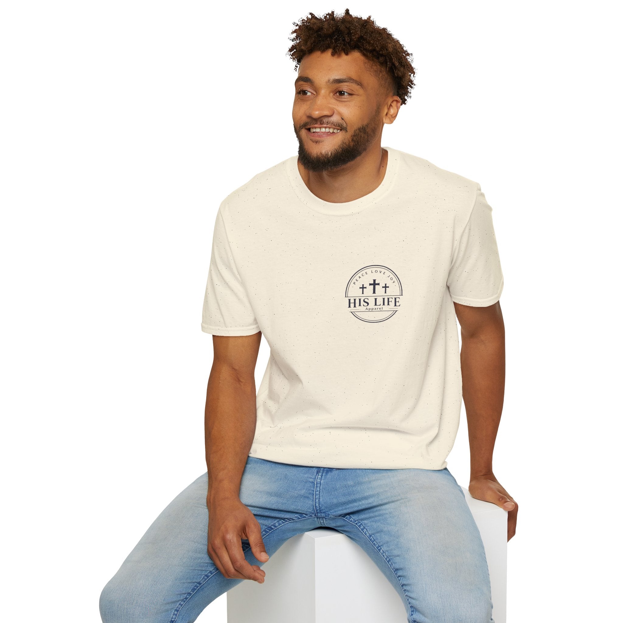 His Life Apparel Christian American 250 T‑Shirt — Three Crosses Faith Graphic