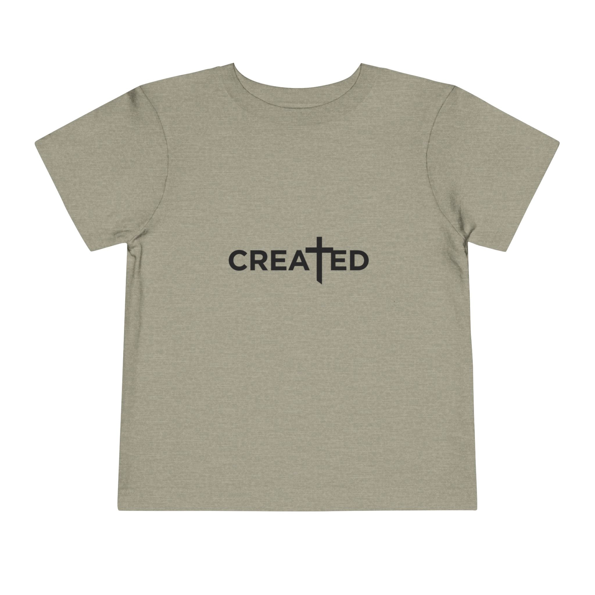 Toddler Tee — "Created" Cross Logo Christian Baby Shirt