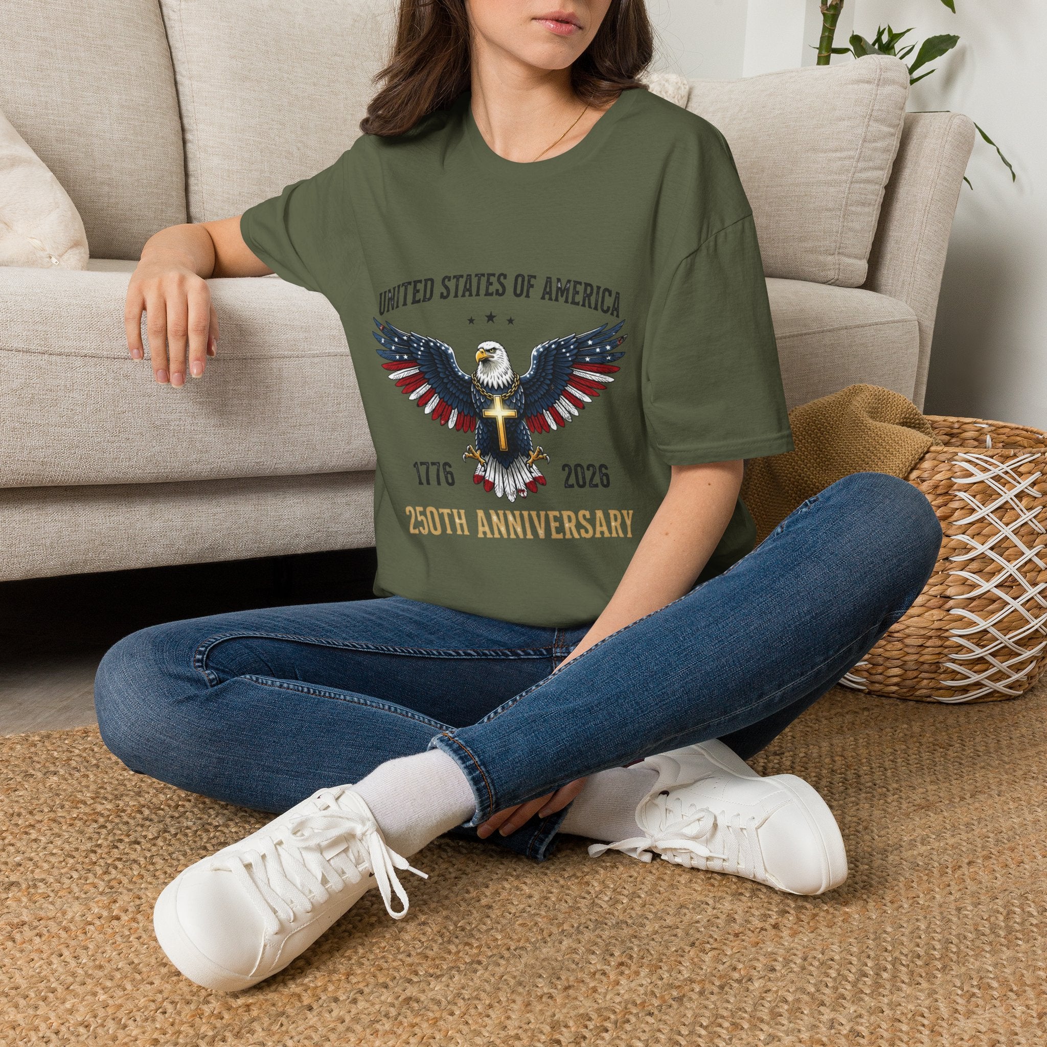 American Eagle Graphic T-Shirt — United States of America 1776–2026 Patriotic Tee