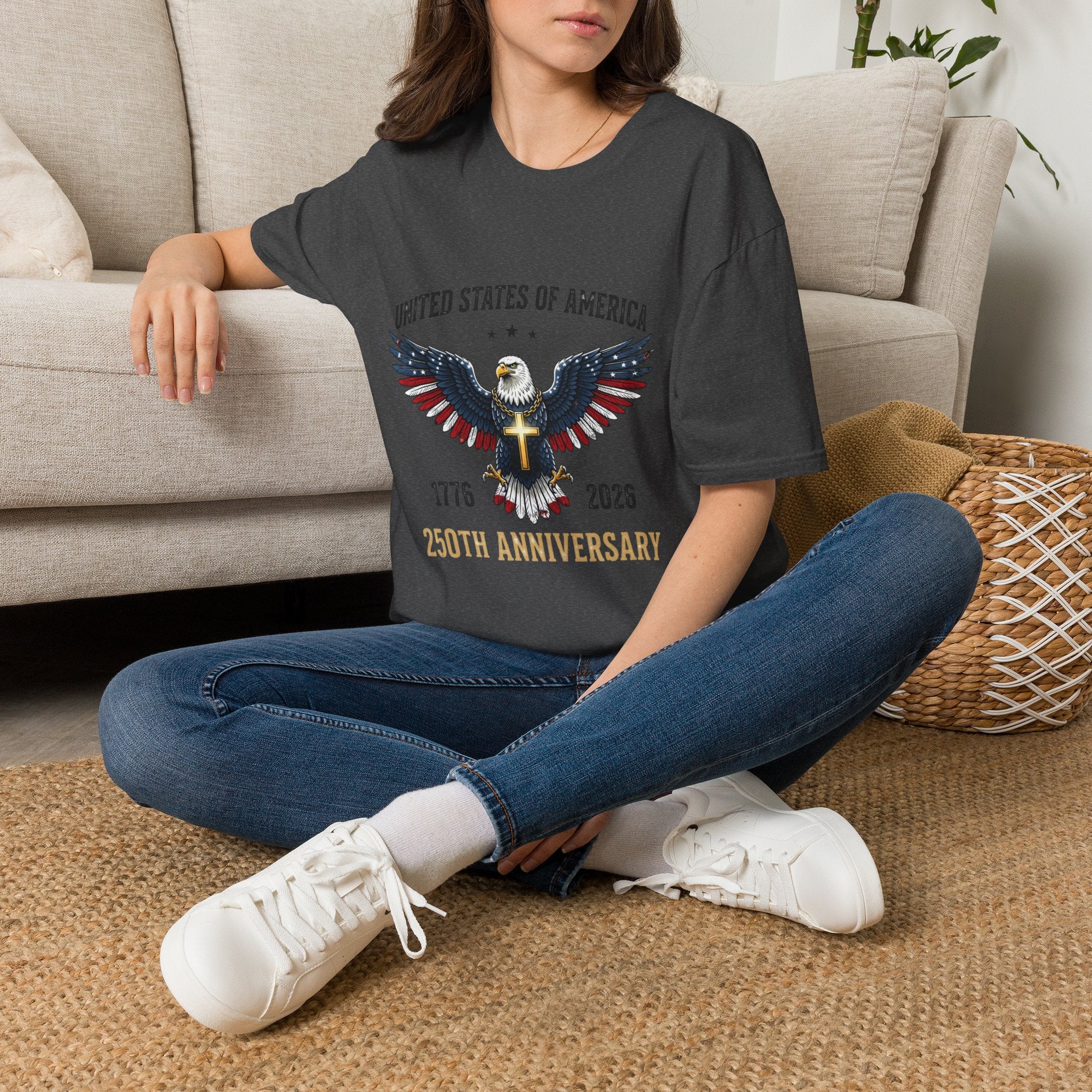 American Eagle Graphic T-Shirt — United States of America 1776–2026 Patriotic Tee