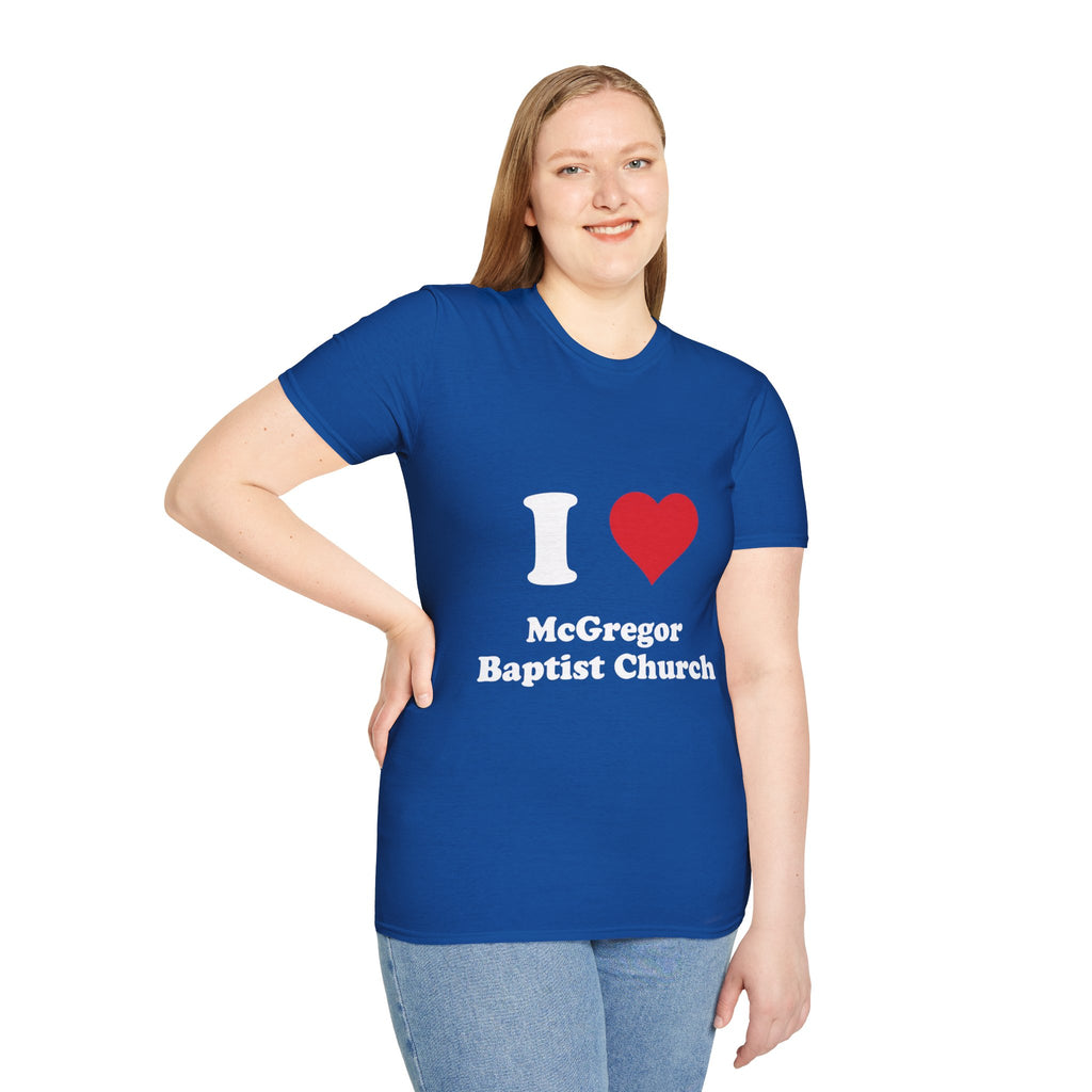 I Heart McGregor Baptist Church T-Shirt — Church Fan Tee