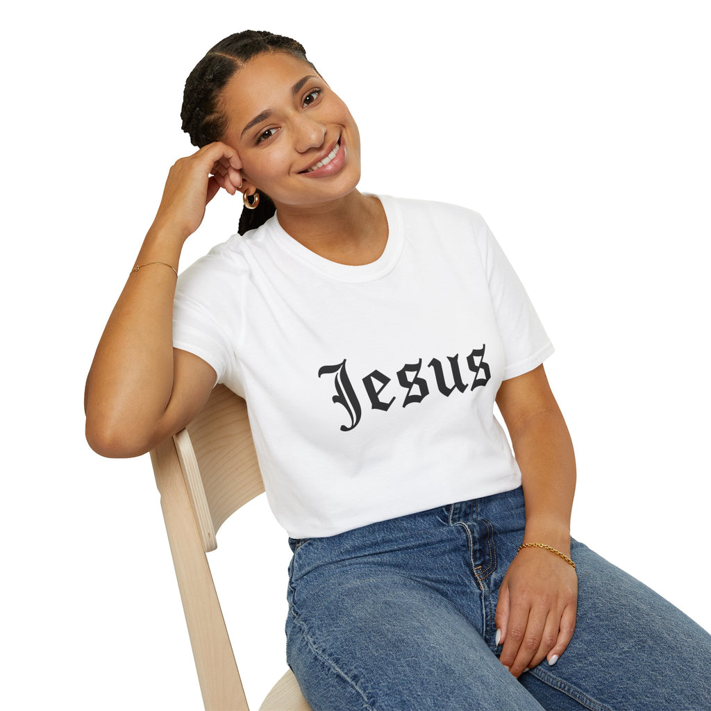 Jesus Gothic Script T-Shirt — Christian Faith Tee
