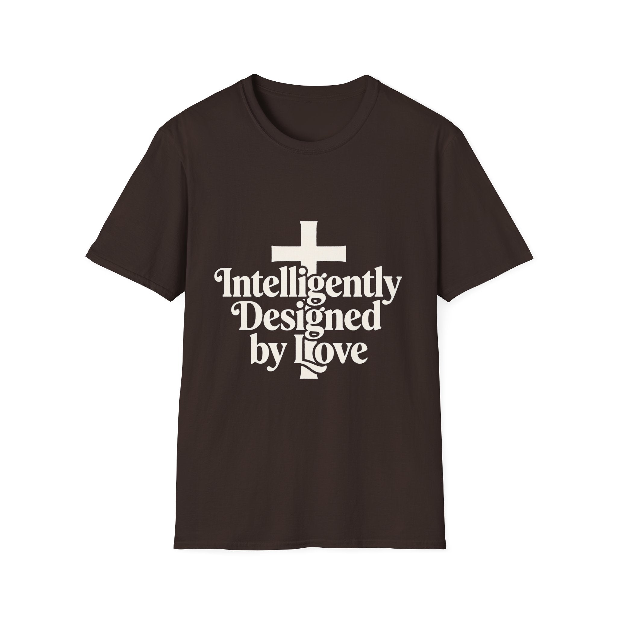 Christian T-Shirt — "Intelligently Designed by Love" Cross Faith Tee