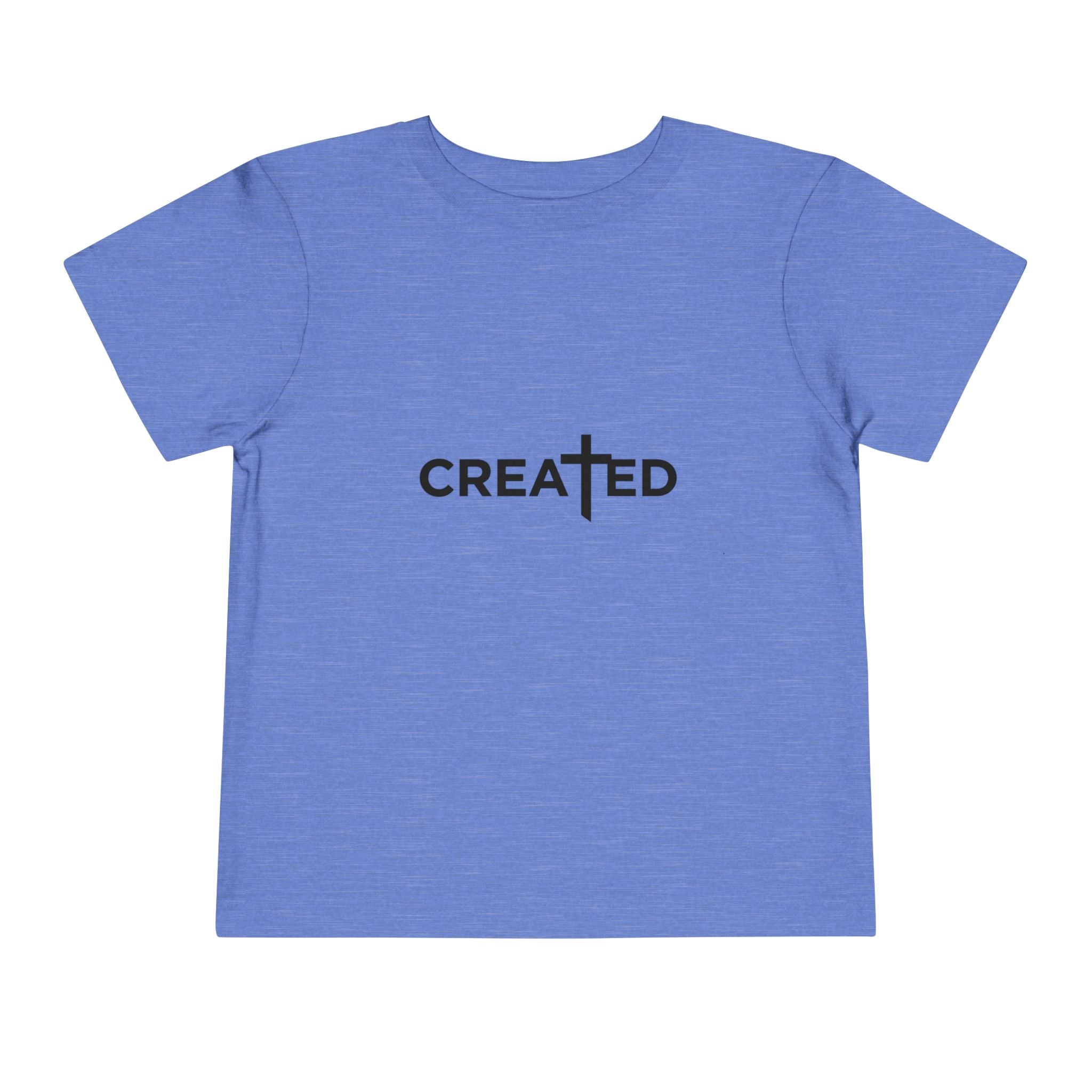 Toddler Tee — "Created" Cross Logo Christian Baby Shirt