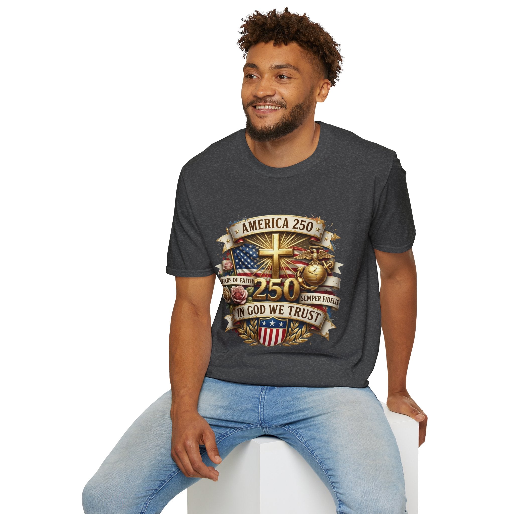 America 250 Christian T-Shirt — "In God We Trust" Patriotic Faith Tee