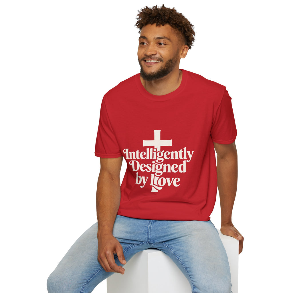 Christian T-Shirt — "Intelligently Designed by Love" Cross Faith Tee