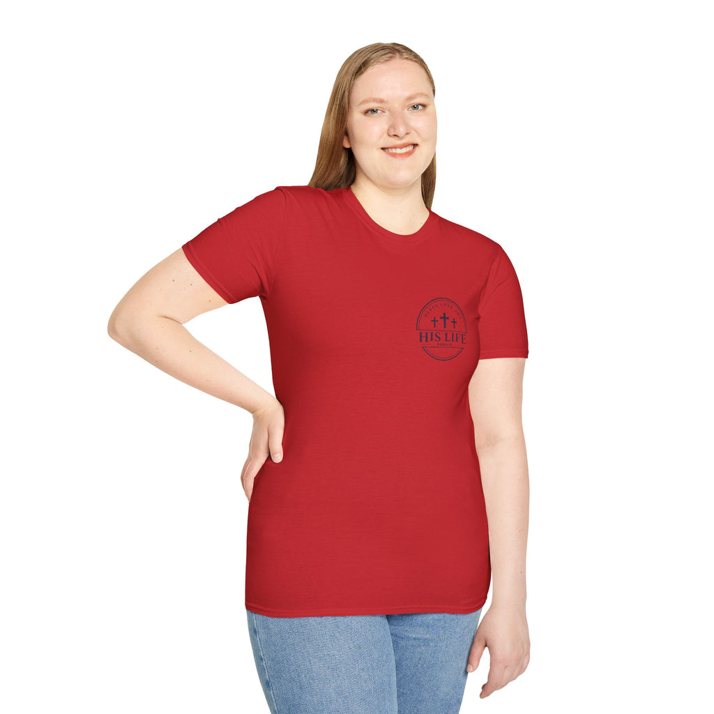 His Life Apparel Christian American 250 T‑Shirt — Three Crosses Faith Graphic