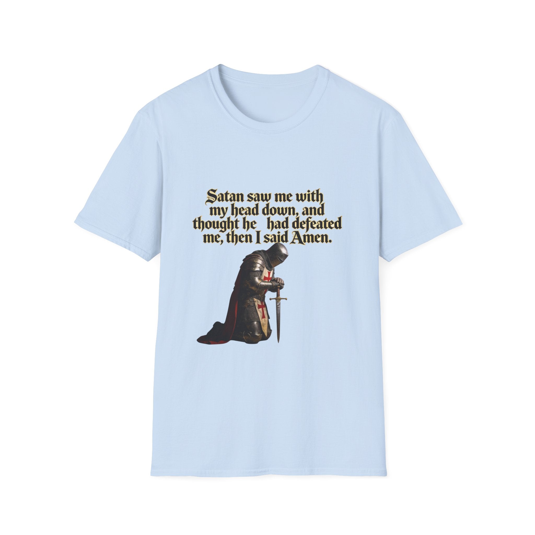 Christian Prayer T‑Shirt — "Satan Saw Me…Then I Said Amen" Faith Tee