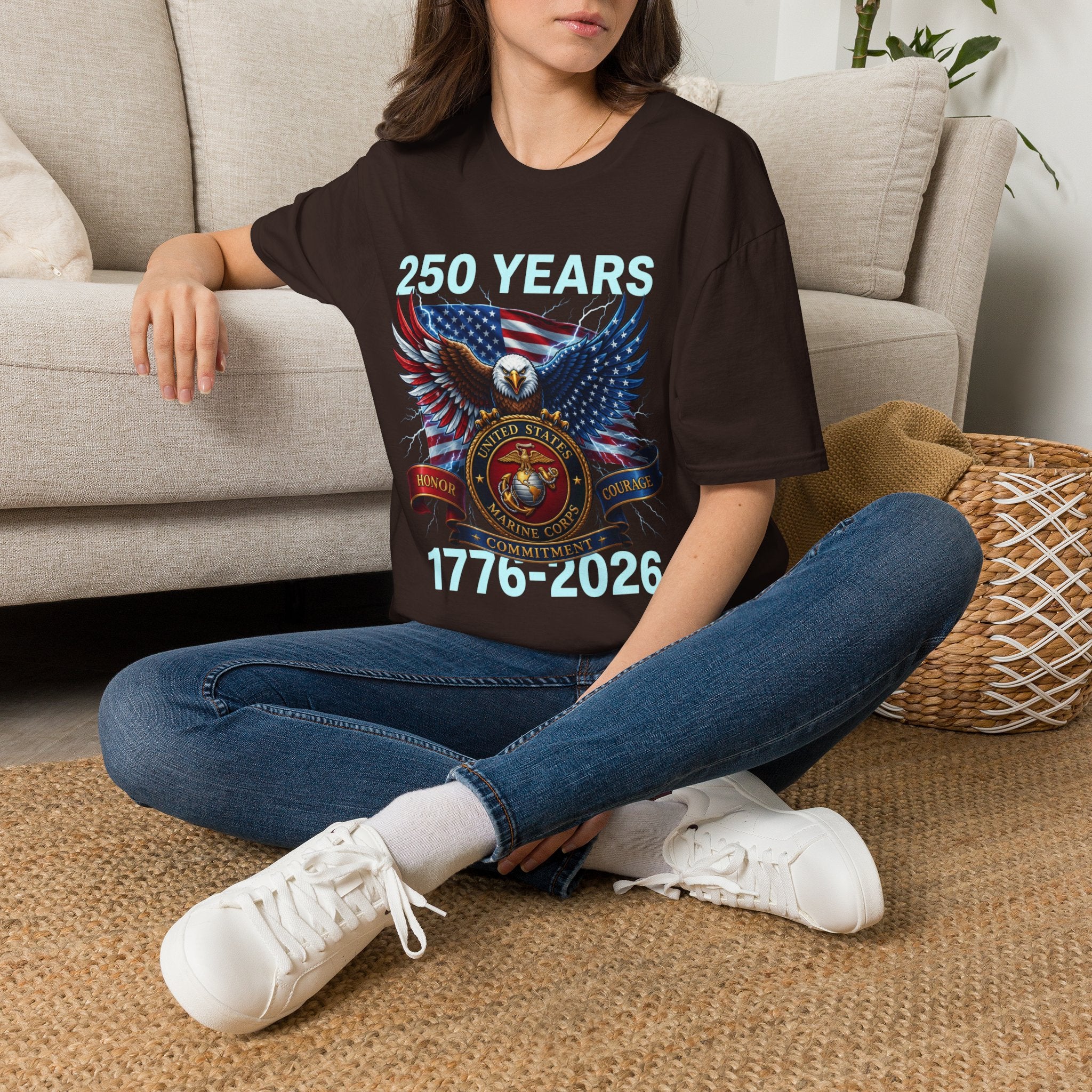 250 Years 1776–2026 Eagle Flag T-Shirt — Patriotic USA Anniversary Tee