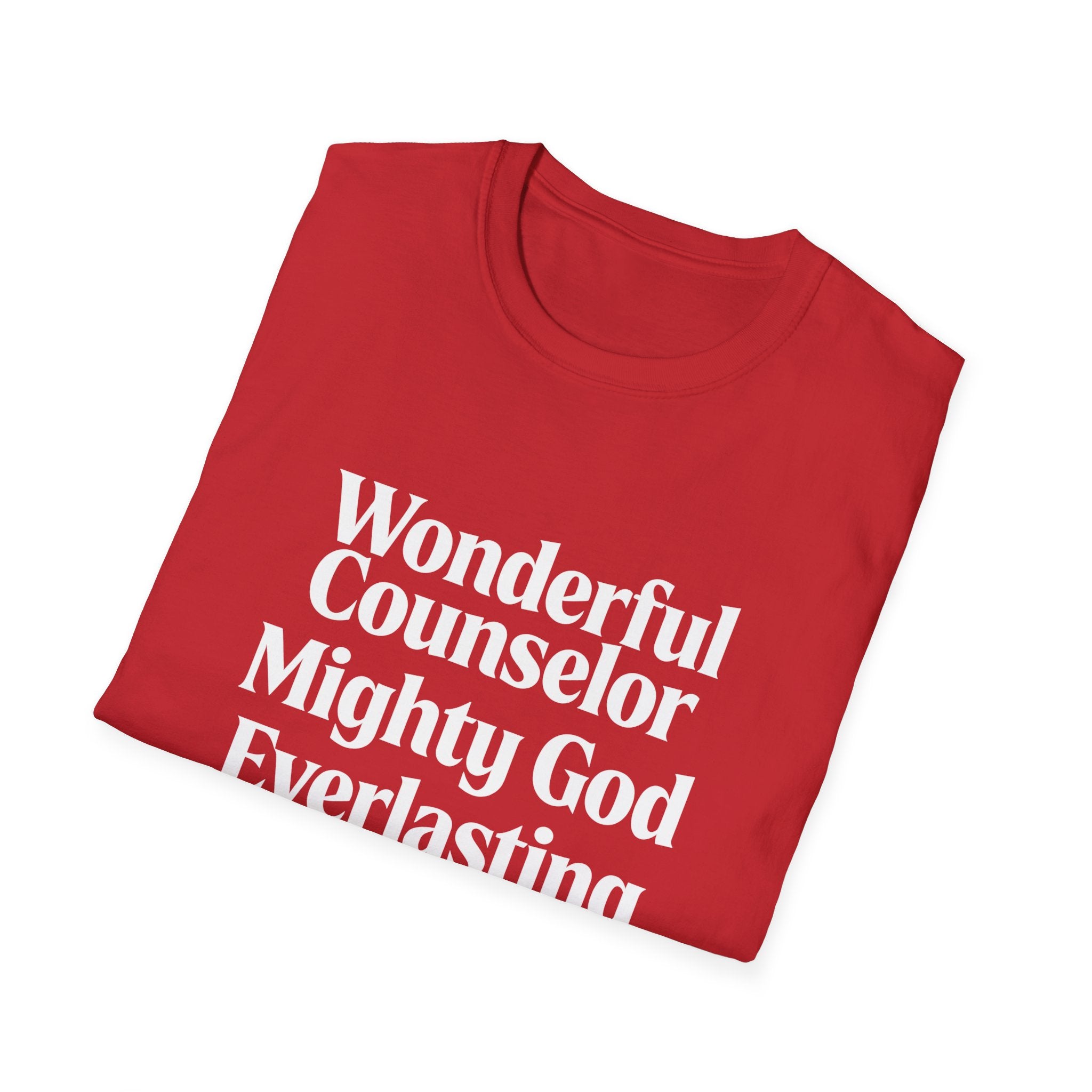 Names of Jesus from Isaiah T-Shirt — Plain Softstyle Crew Tee