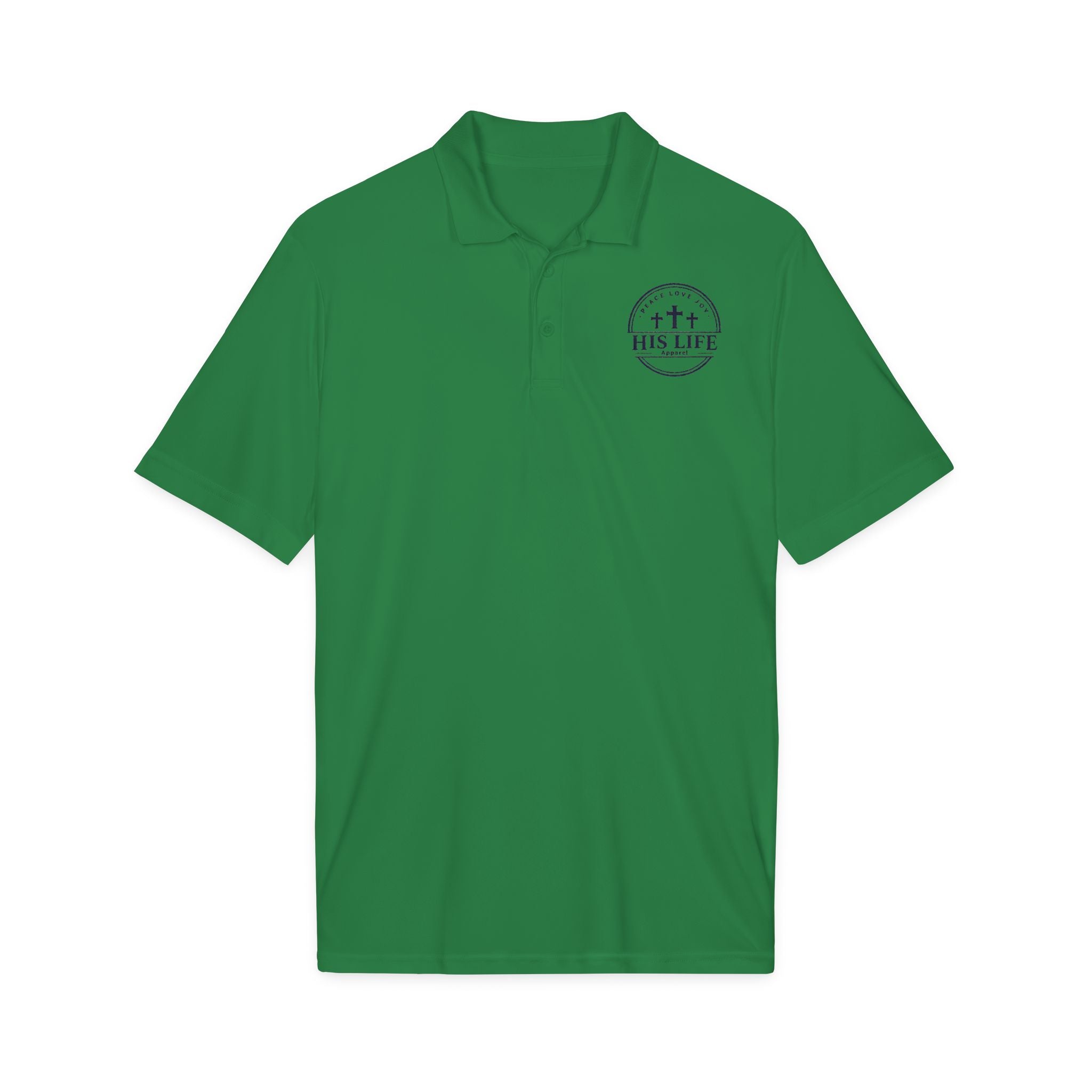 His Life Polo Shirt — Christian Cross Faith Logo Embroidered Polo