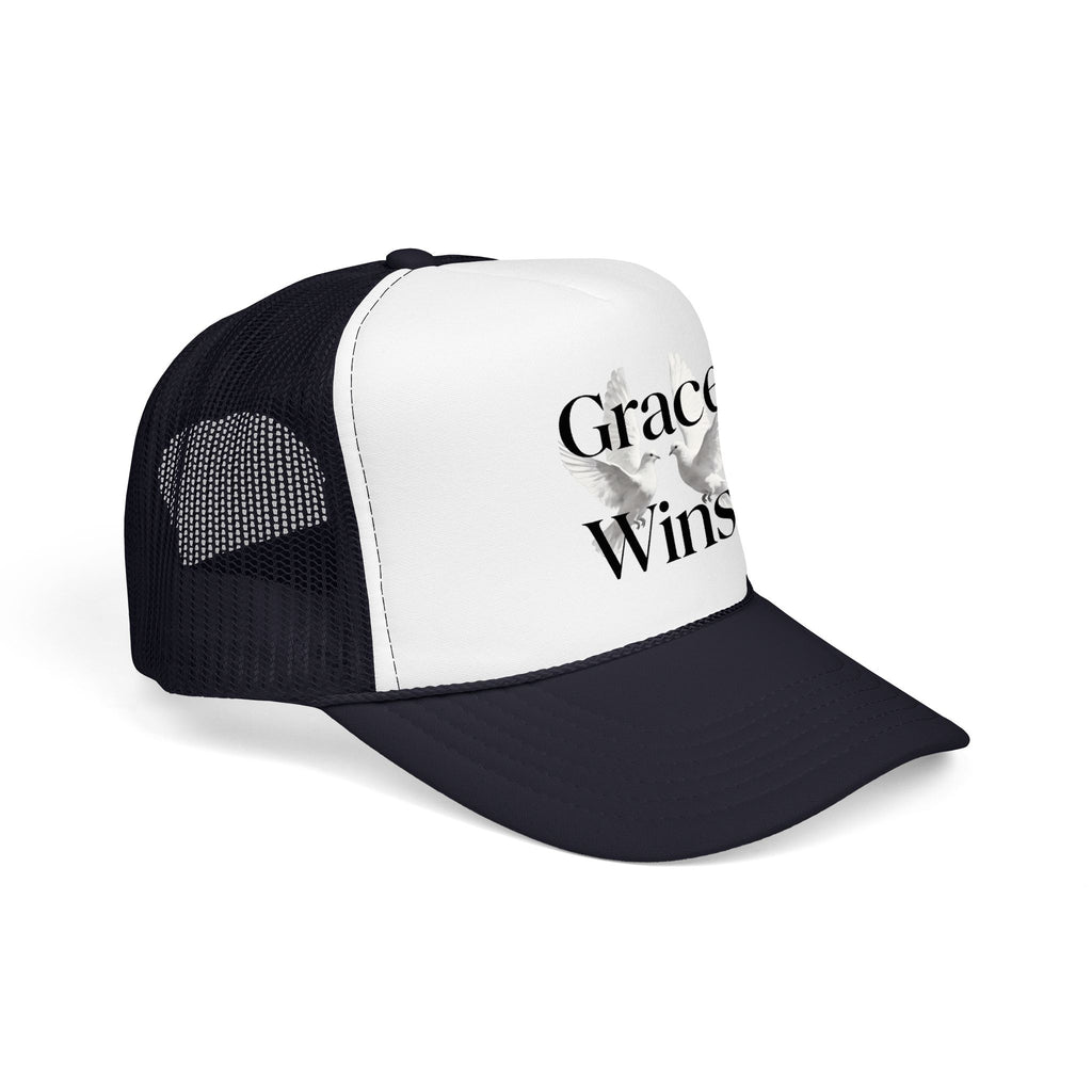 Grace Wins Trucker Hat — Inspirational Dove Foam Cap