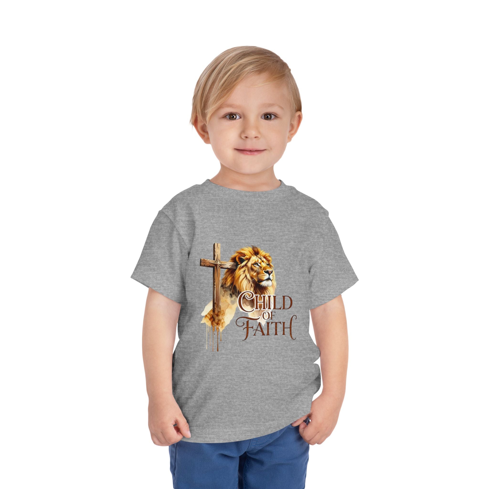 Child of Faith Toddler Tee — Lion & Cross Christian Kids Shirt