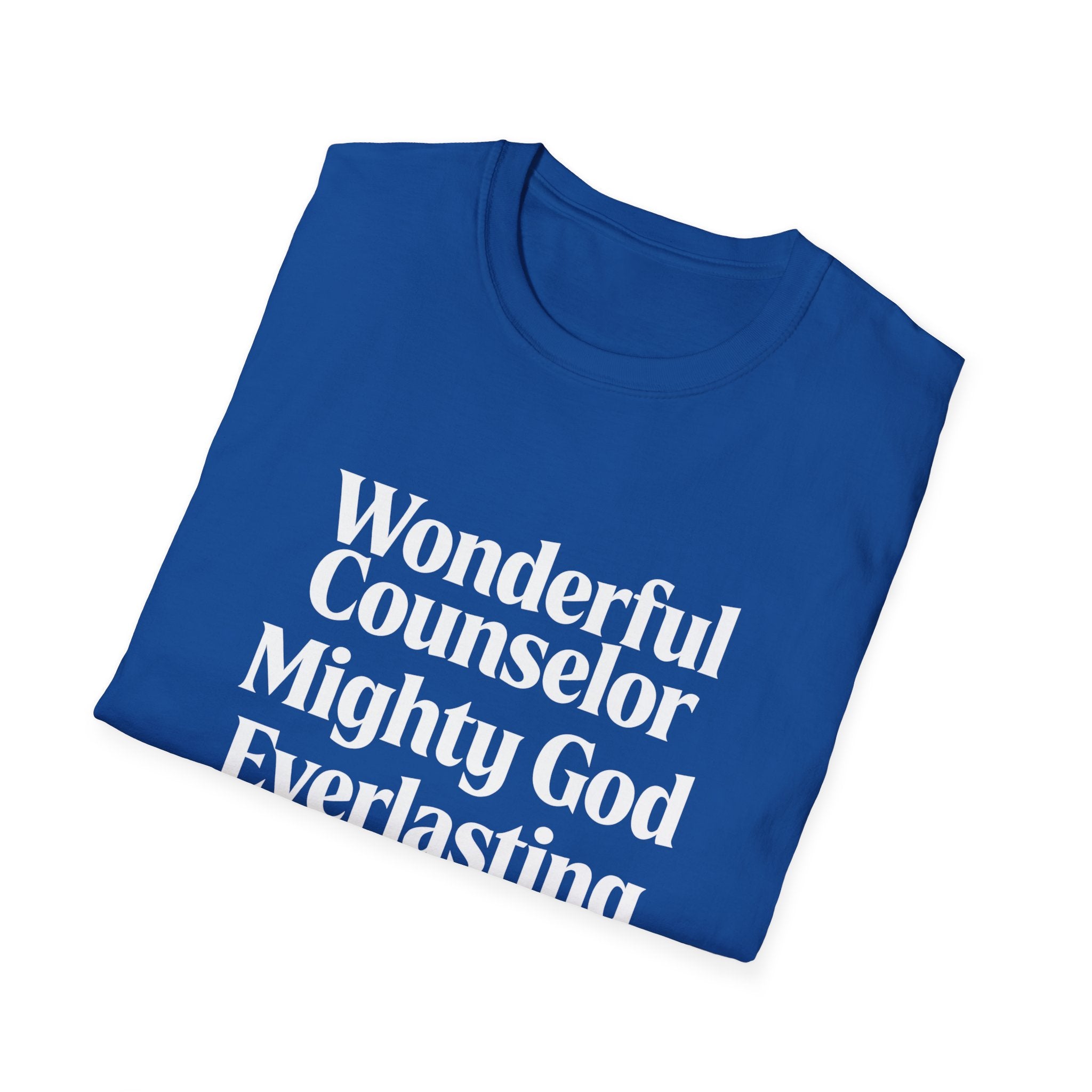 Names of Jesus from Isaiah T-Shirt — Plain Softstyle Crew Tee