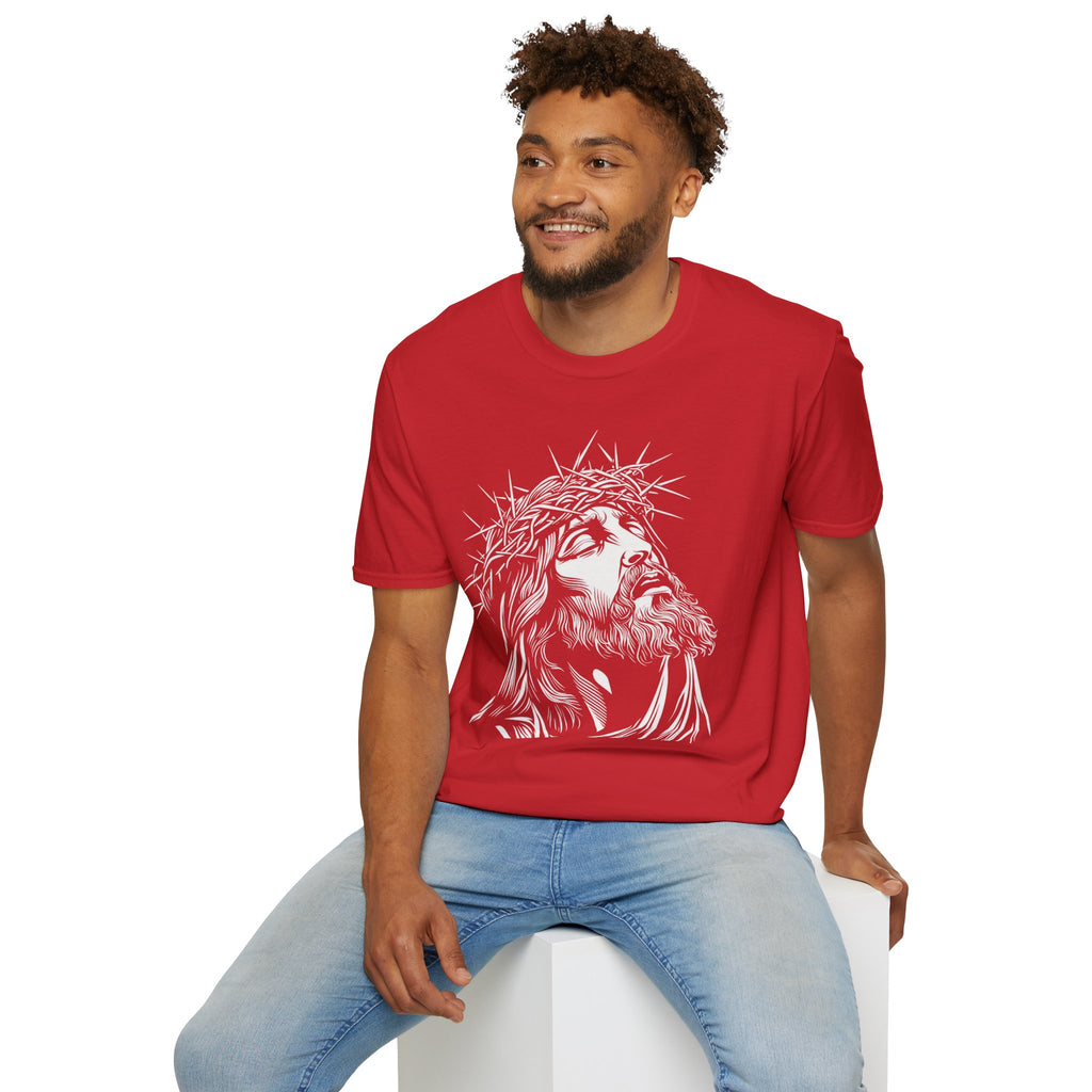 Jesus Portrait T-Shirt – Crown of Thorns Christian Faith Tee