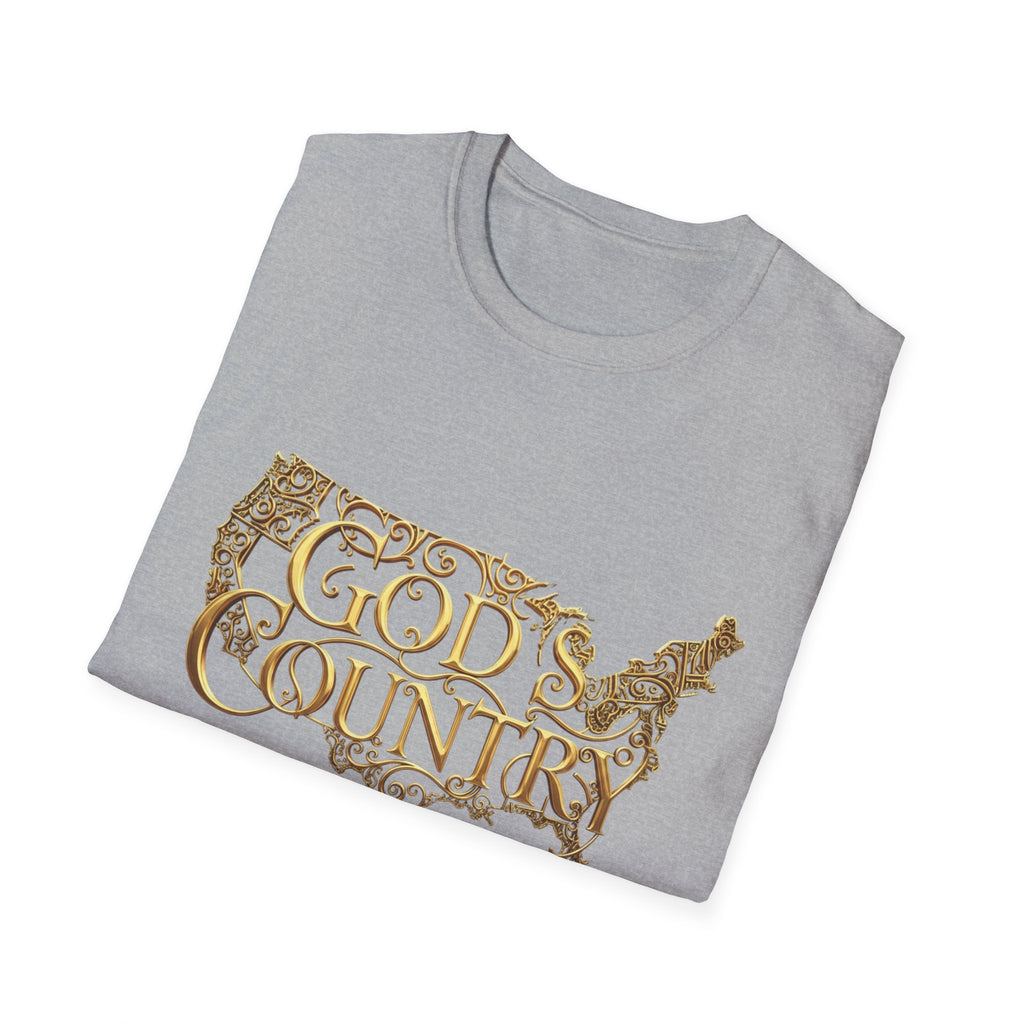 God's Country T-Shirt — Vintage USA Map Faith Tee