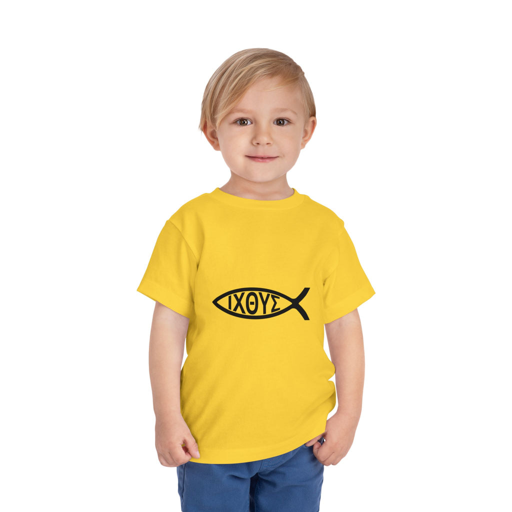 Toddler Tee — Christian Ichthys Fish Logo Kids Shirt (Faith Symbol)