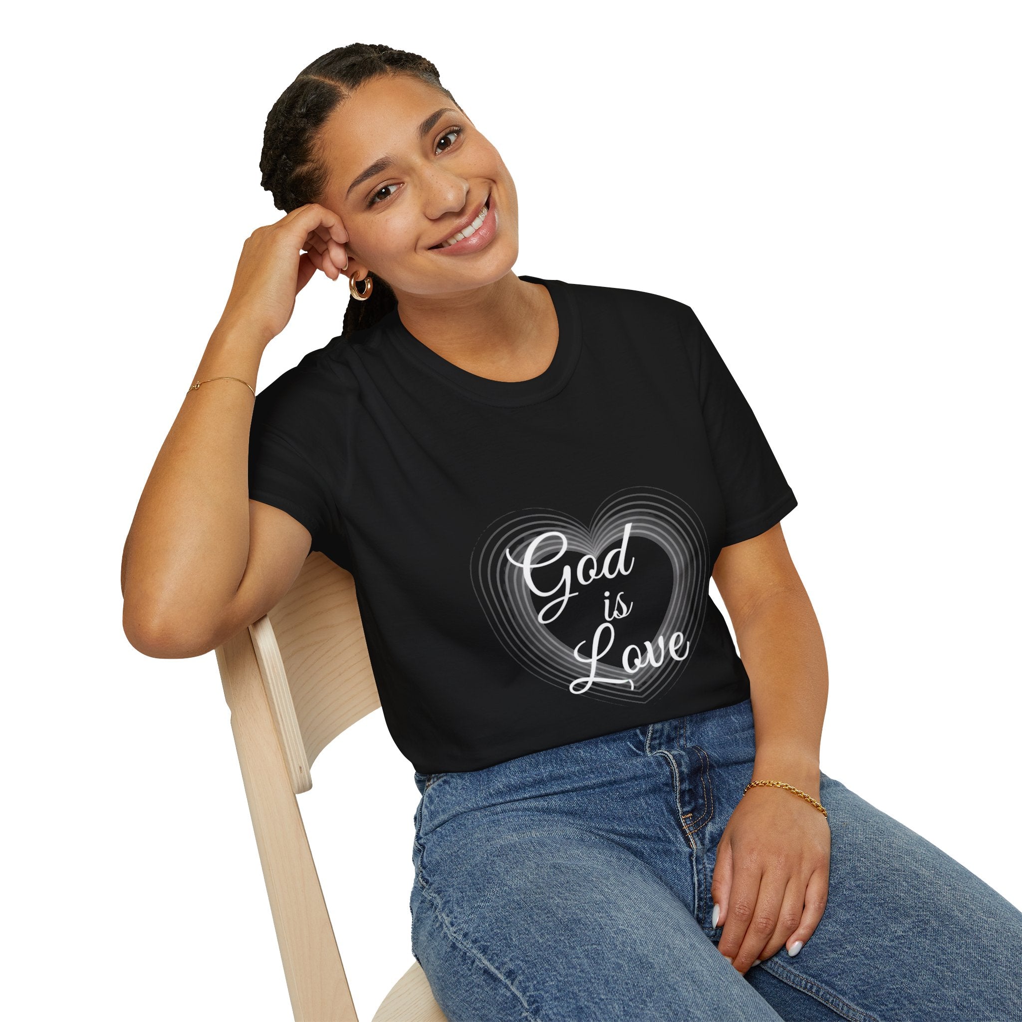 Heart Line Tee – Minimal White Heart Graphic T-Shirt