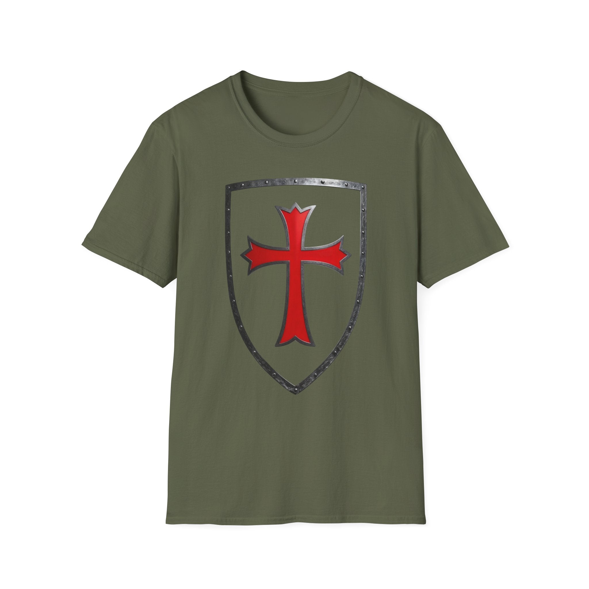 Crusader Shield T-Shirt — Red Cross Medieval Shield Tee