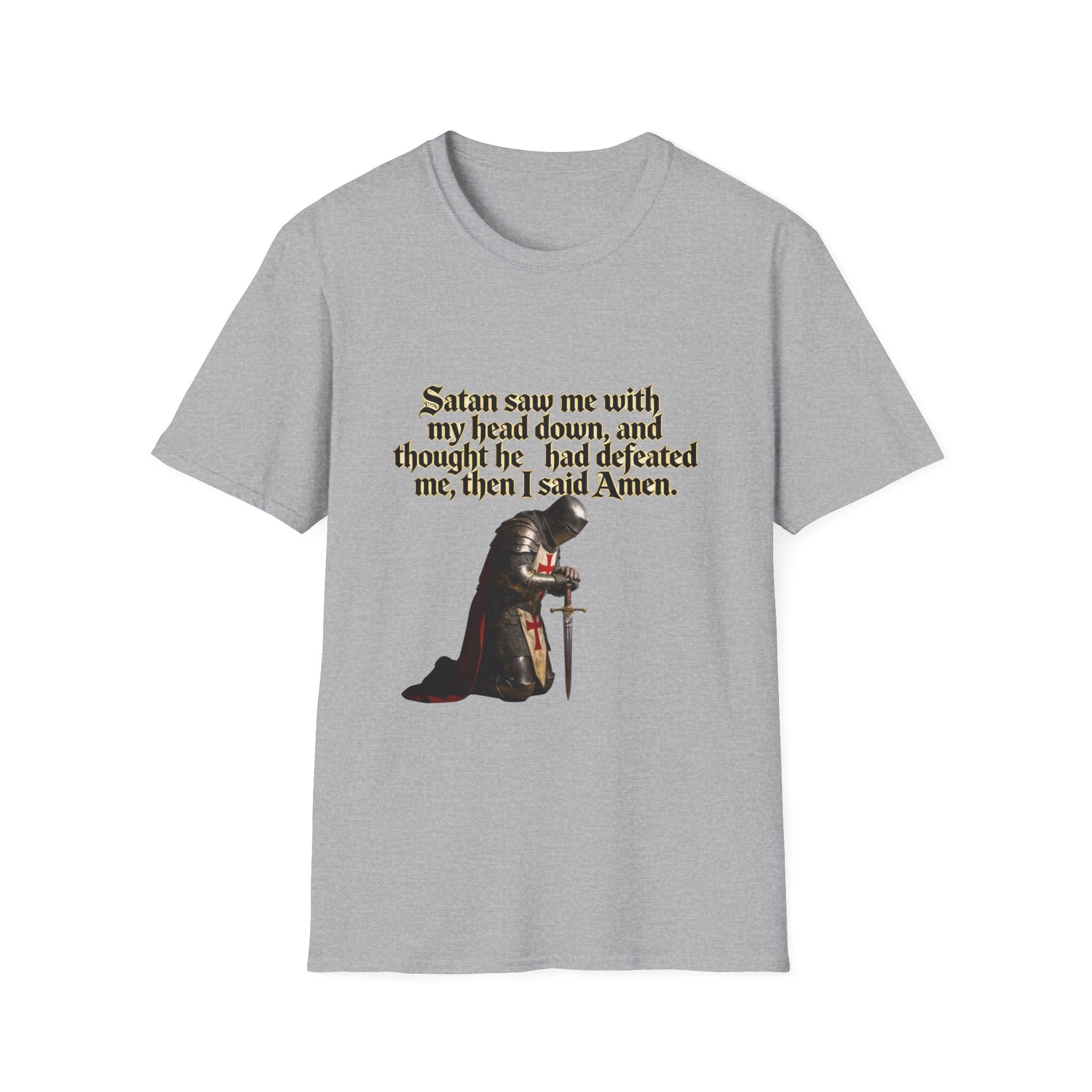 Christian Prayer T‑Shirt — "Satan Saw Me…Then I Said Amen" Faith Tee