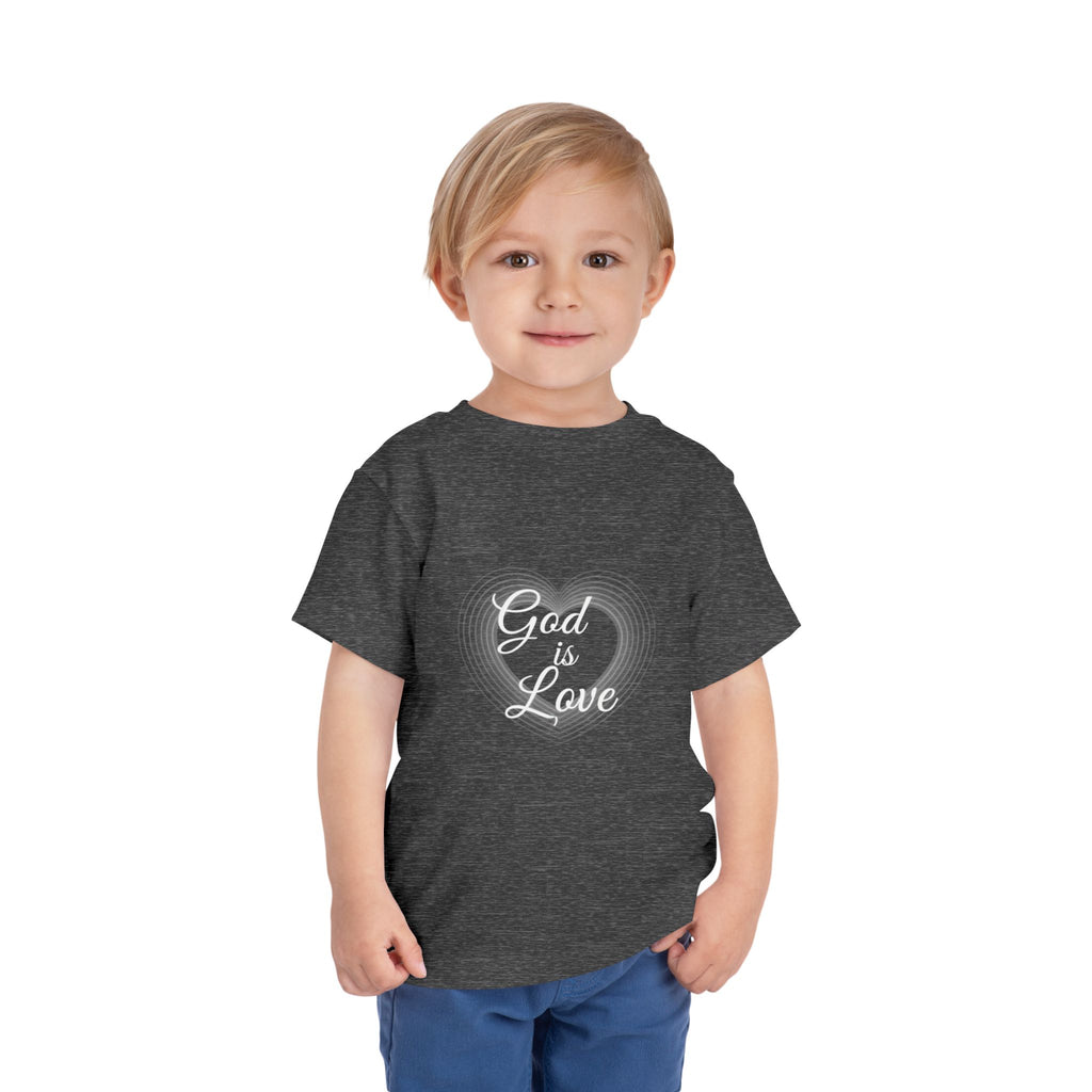 Toddler Tee — "God Is Love" Heart Christian Shirt