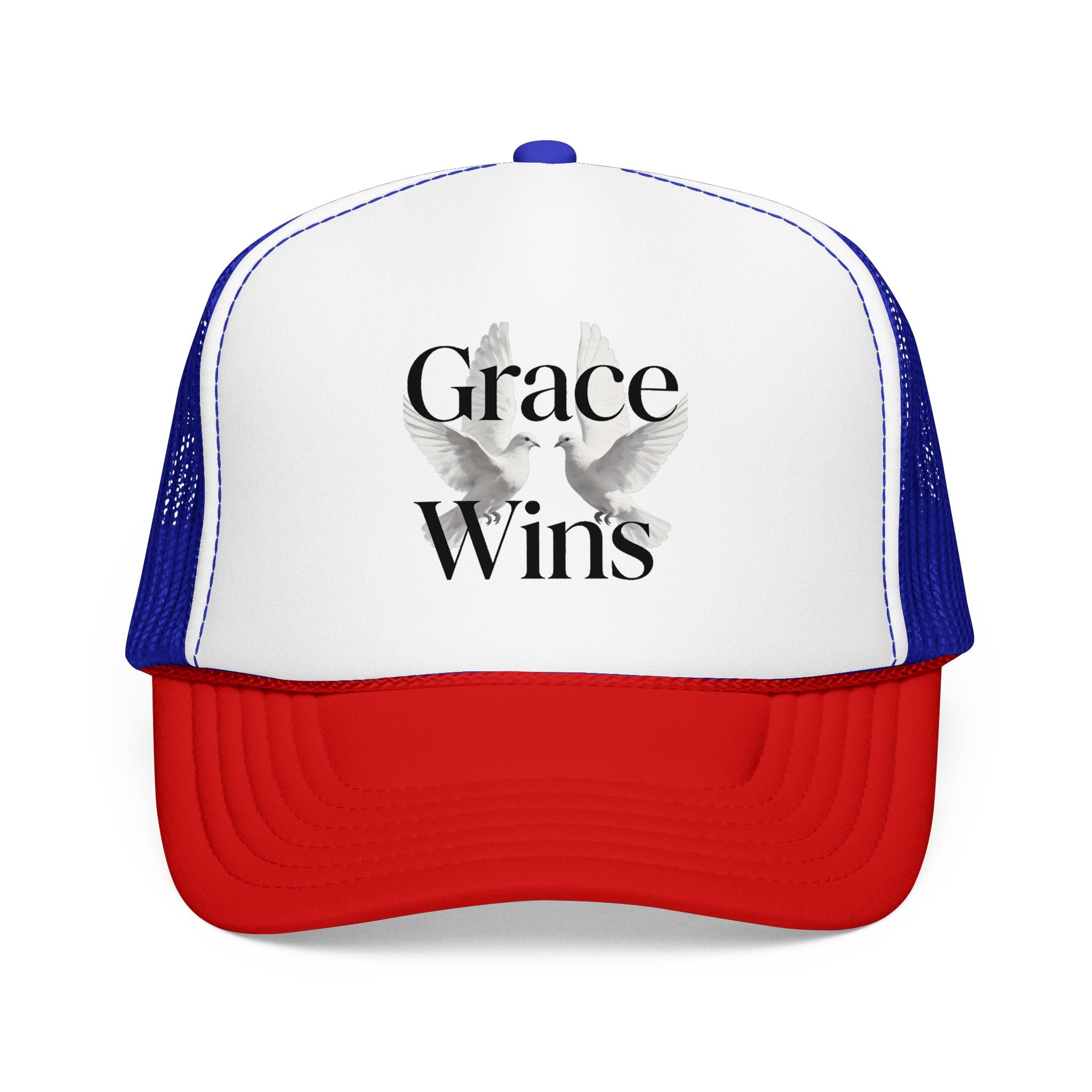 Grace Wins Trucker Hat — Inspirational Dove Foam Cap
